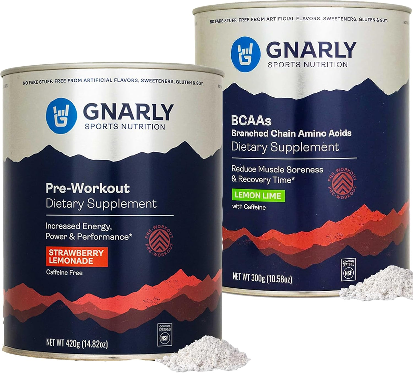 Caffeine-Free Gnarly Preworkout Strawberry Lemonade with BCAAs Lemon Lime - 25.4oz Pack