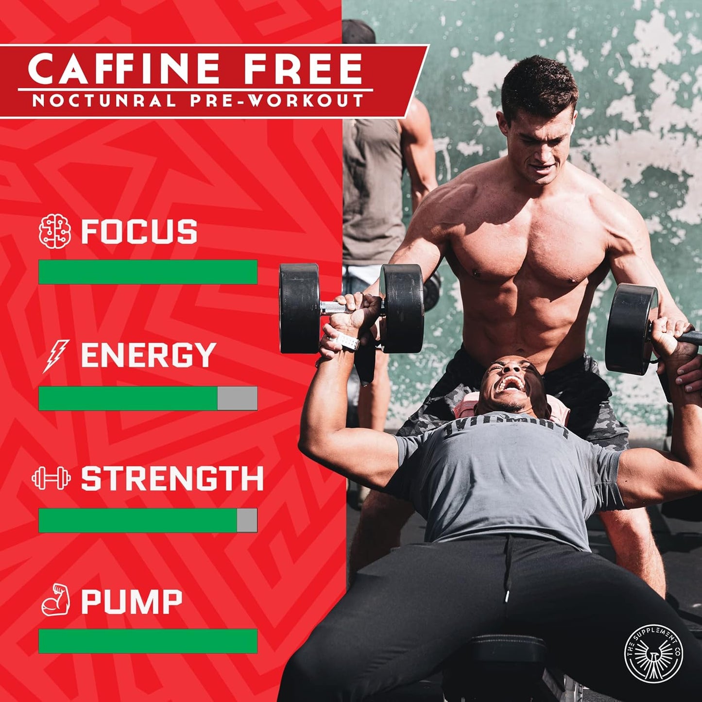Caffeine-Free Nocturnal Pre Workout Supplement for High Energy and Pumps - Cherry Limeade, 30 Servings for Men & Women