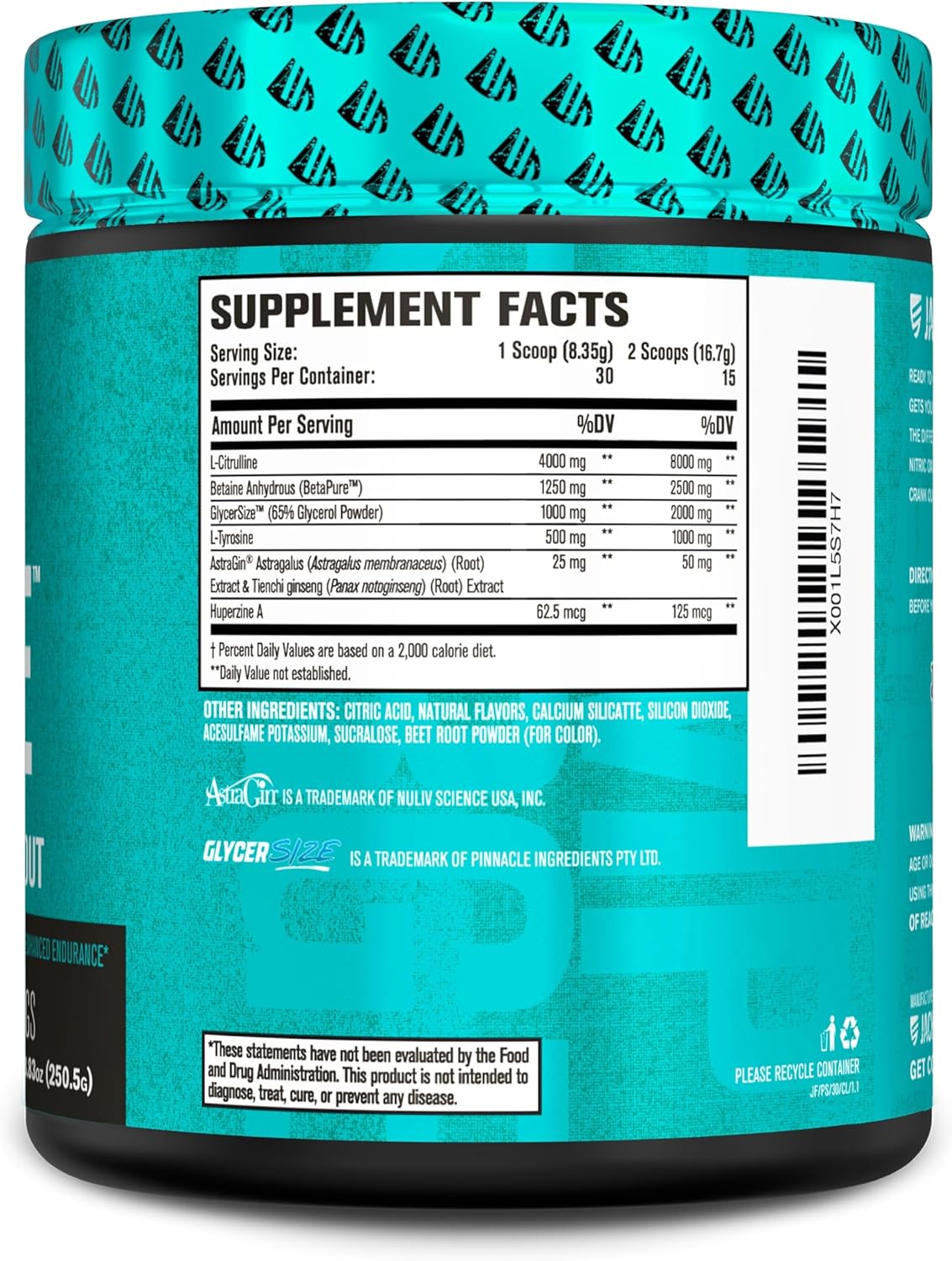 Caffeine-Free Pre Workout for Men & Women - Nootropic Booster & Stim-Free - Enhanced Focus - 30 Servings, Cherry Limeade