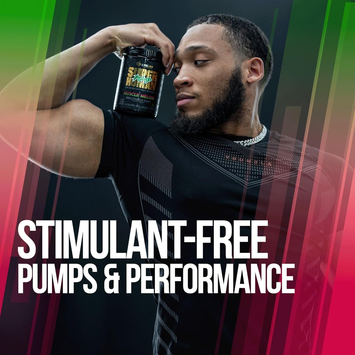 Caffeine-Free Pump Pre Workout Powder for Muscle Gain and Energy Boost - Nitric Oxide Booster with Muscle Melon Flavor (42 Servings)