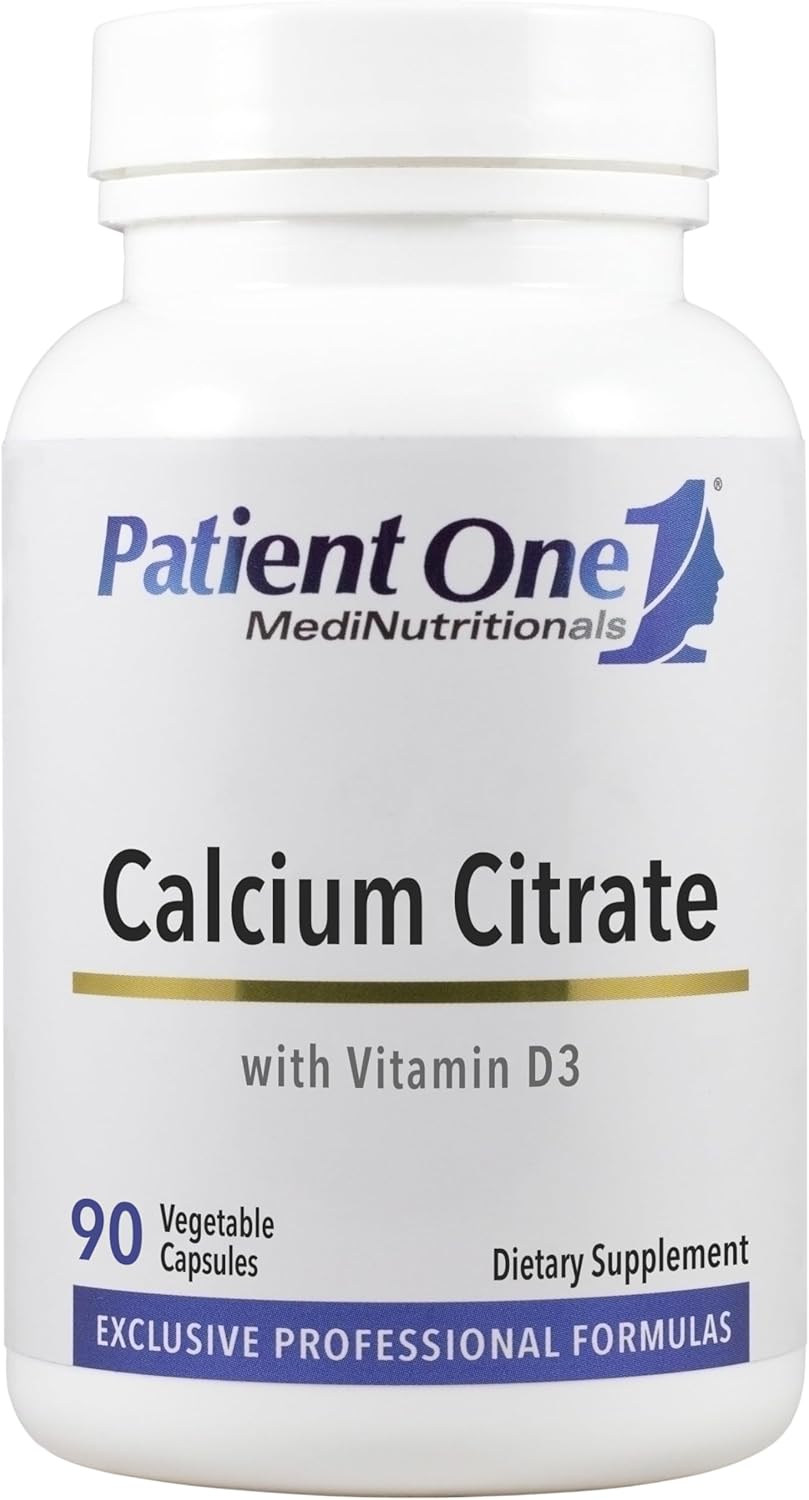 Calcium Citrate Plus Vitamin D3 Supplement for Bone and Heart Health - 90 Capsules with Enhanced Absorption