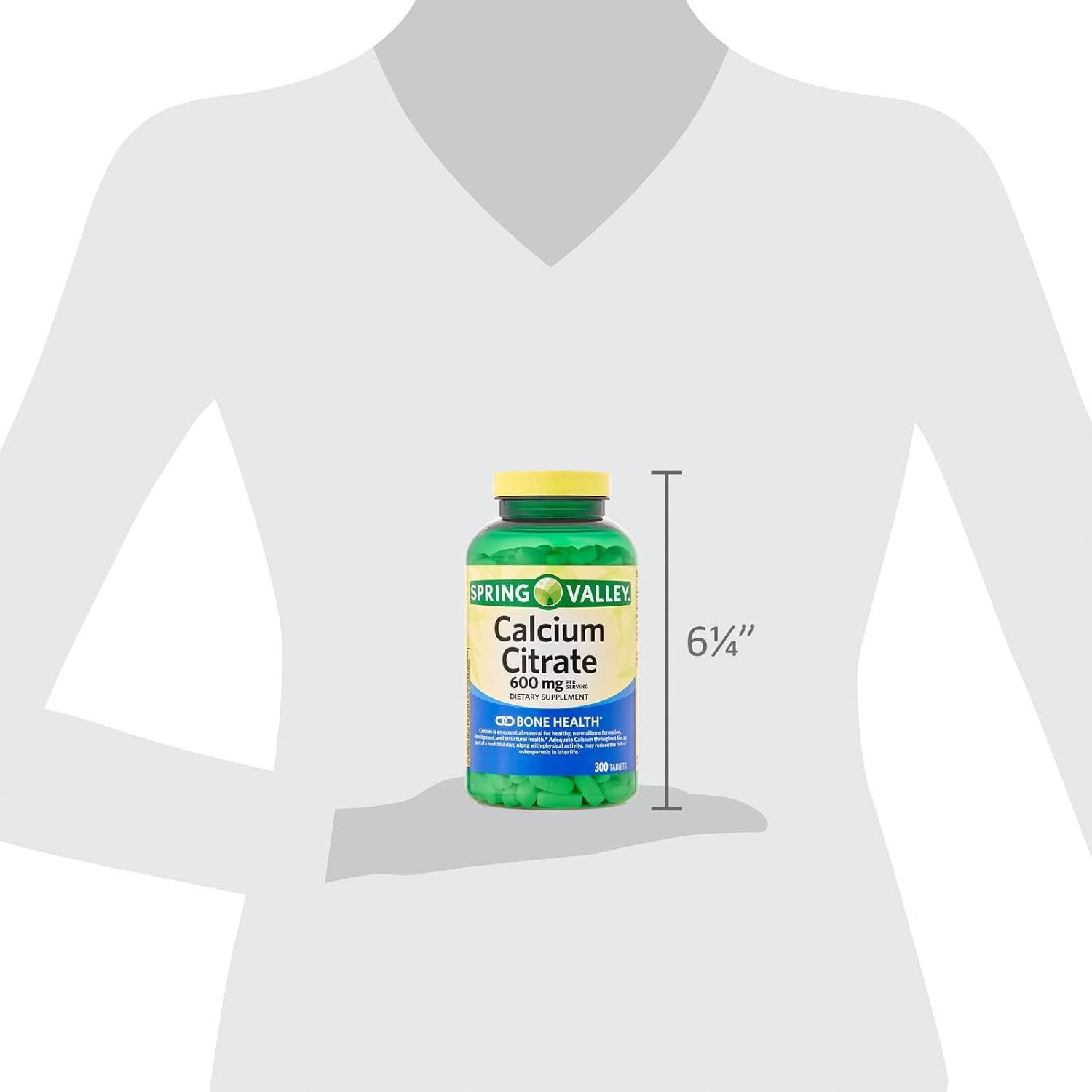 Calcium Citrate Tablets 600 mg - 300 Count Dietary Supplement for Bone Health