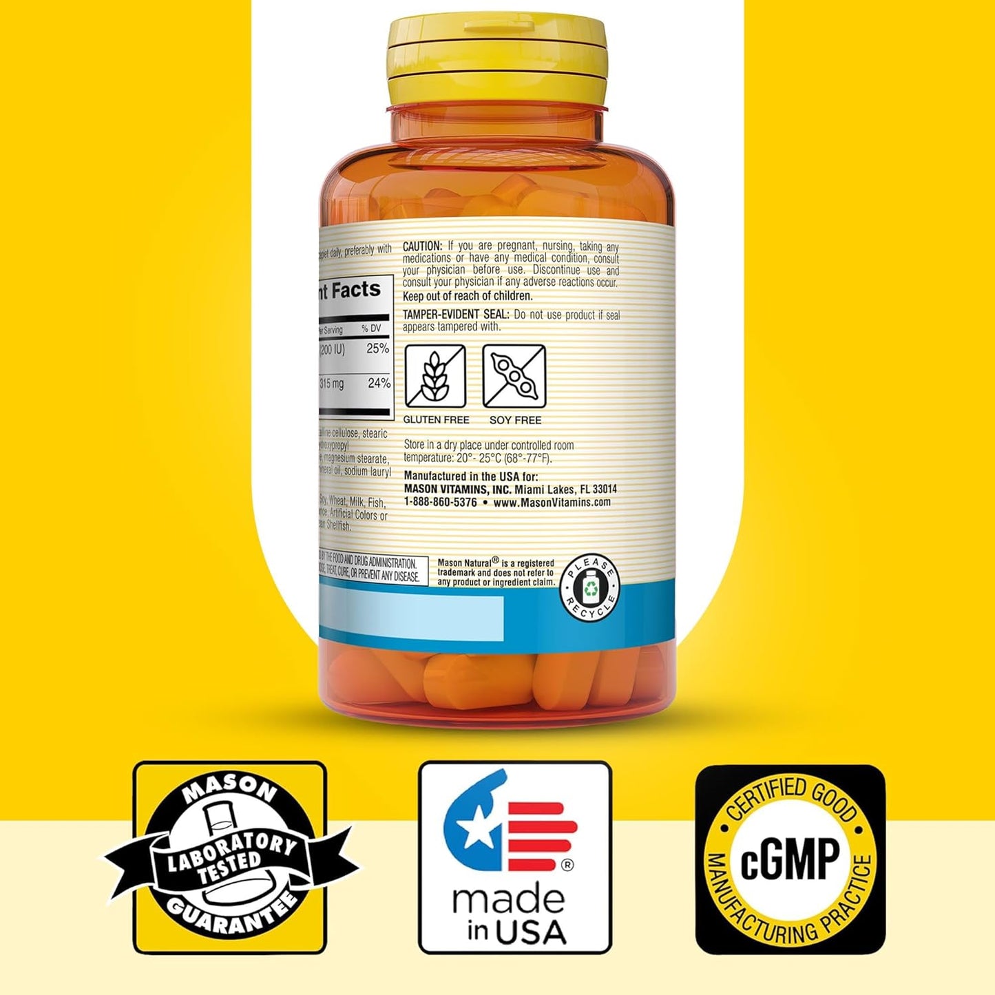 Calcium Citrate with Vitamin D3 for Bone Health - MASON NATURAL