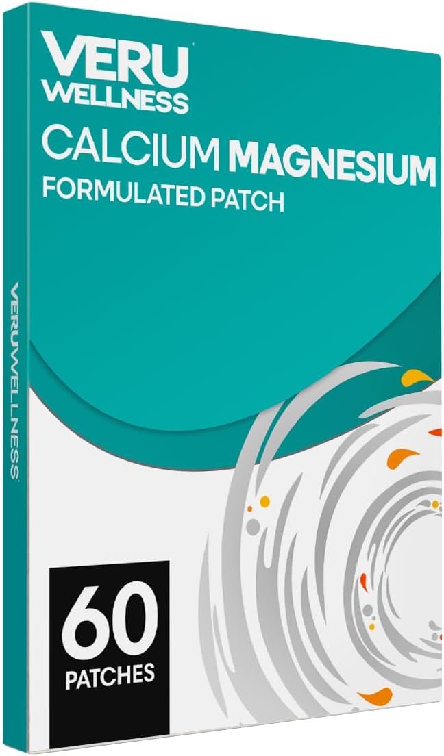 Calcium Magnesium D3/K2 Bone Health Patch - Veru Wellness Self-Adhesive Time Release (60 Days)