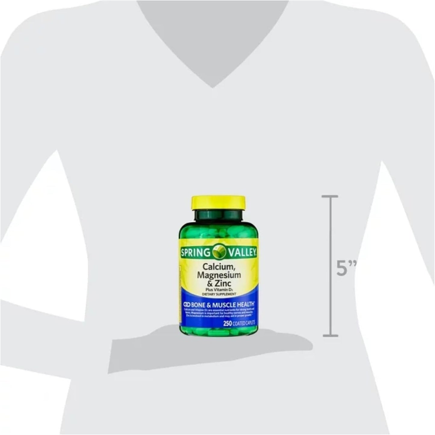 Calcium Magnesium Zinc Supplement with Vitamin D3 - 600mg Calcium + STS Sticker