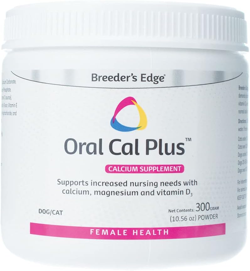 Calcium Supplement for Dogs & Cats - Breeder's Edge Oral Cal Plus Powder - 300gm