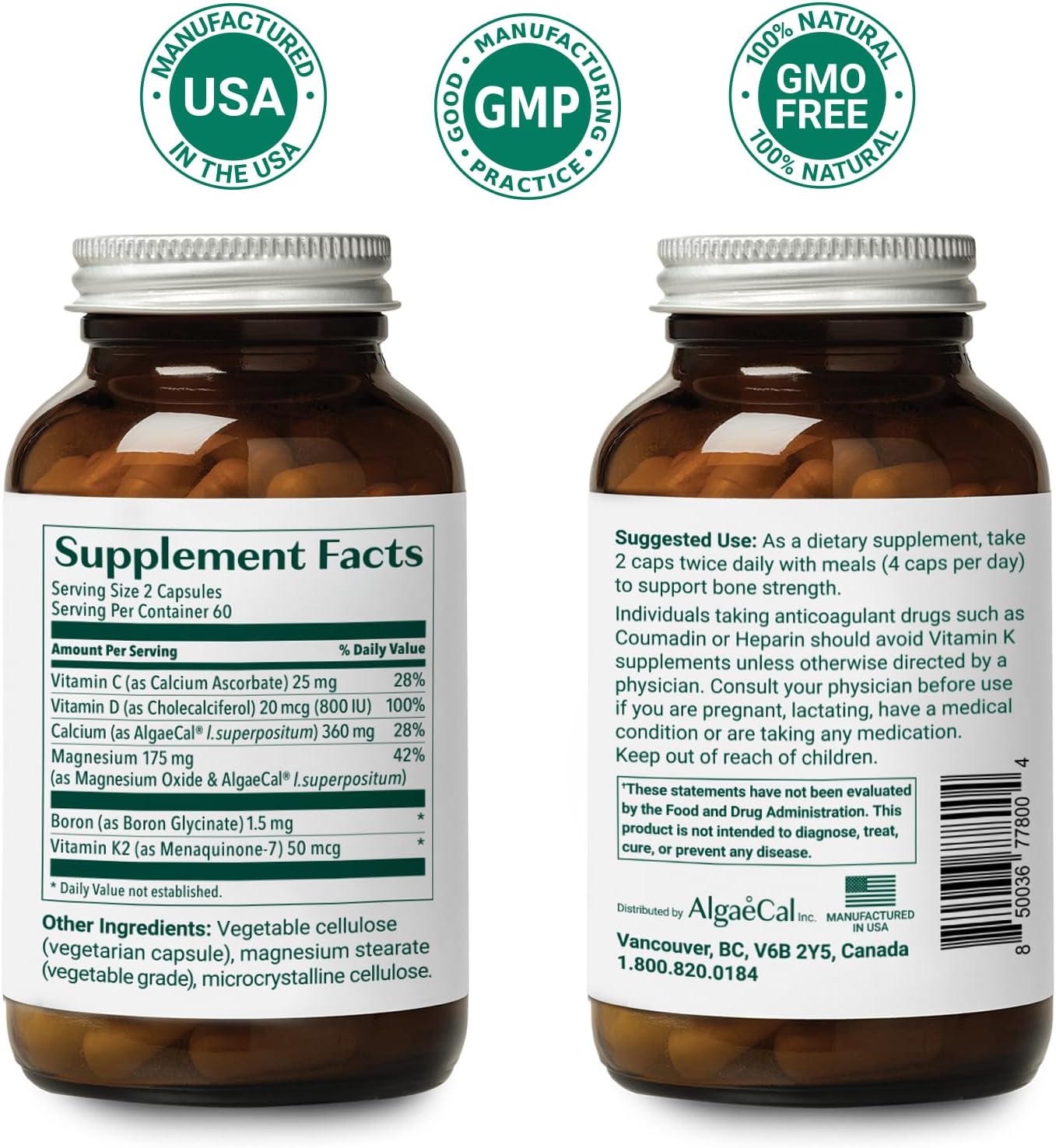 Calcium, Vitamin D3, and Collagen Bundle for Bone Health and Anti-Aging - Hydrolyzed Collagen with Verisol, Fortibone, Fortigel, Vitamin ADEK, and Trace Minerals