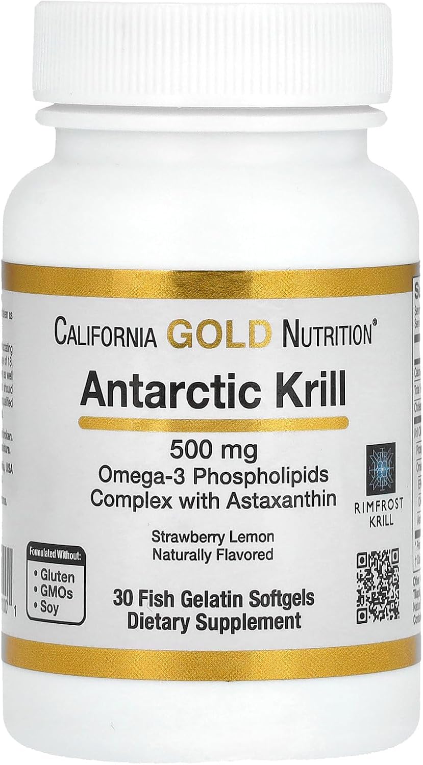 California Gold Nutrition Antarctic Krill Oil Softgels with Omega-3 Phospholipids & Astaxanthin