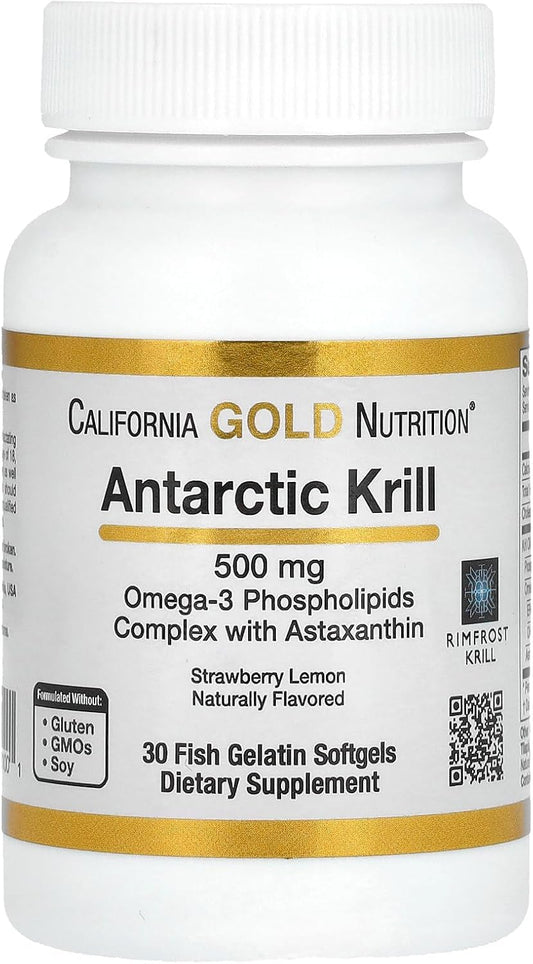 California Gold Nutrition Antarctic Krill Oil Softgels with Omega-3 Phospholipids & Astaxanthin