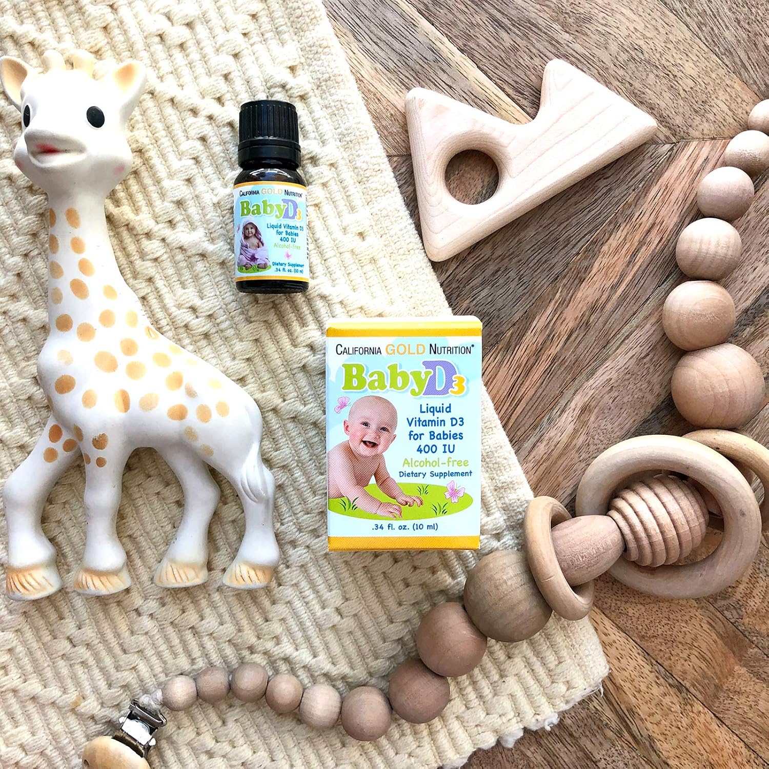 California Gold Nutrition Baby Vitamin D3 Liquid Supplement 10 mcg (400 IU) - Vegetarian Friendly for Developmental Support - Alcohol & Gluten Free - Non-GMO - 0.34 fl oz (10 ml)