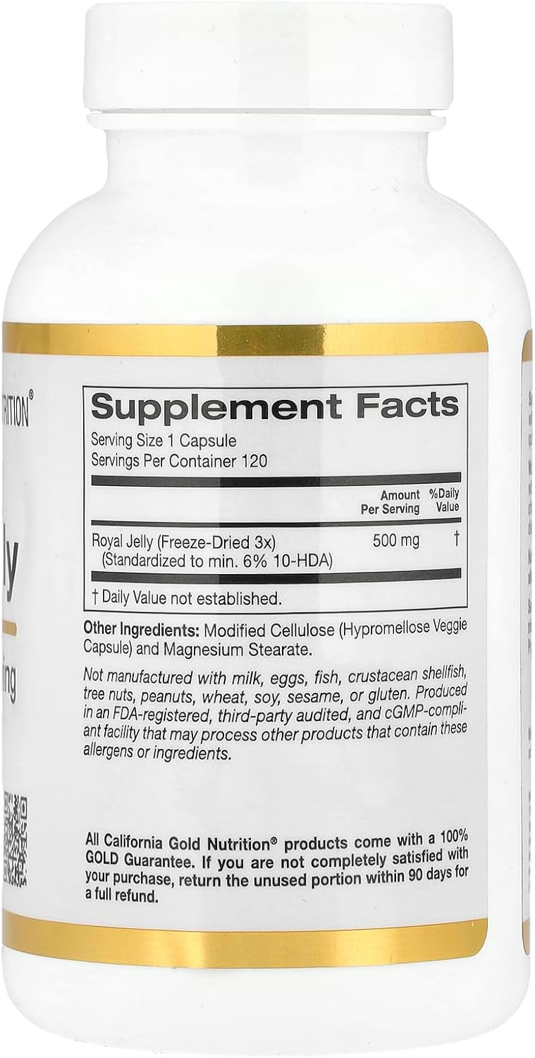 California Gold Nutrition Royal Jelly Capsules, 500mg, 120 Count