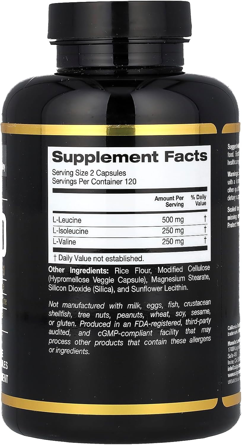 California Gold Nutrition Sport Micronized BCAA 500mg 240 Veggie Capsules