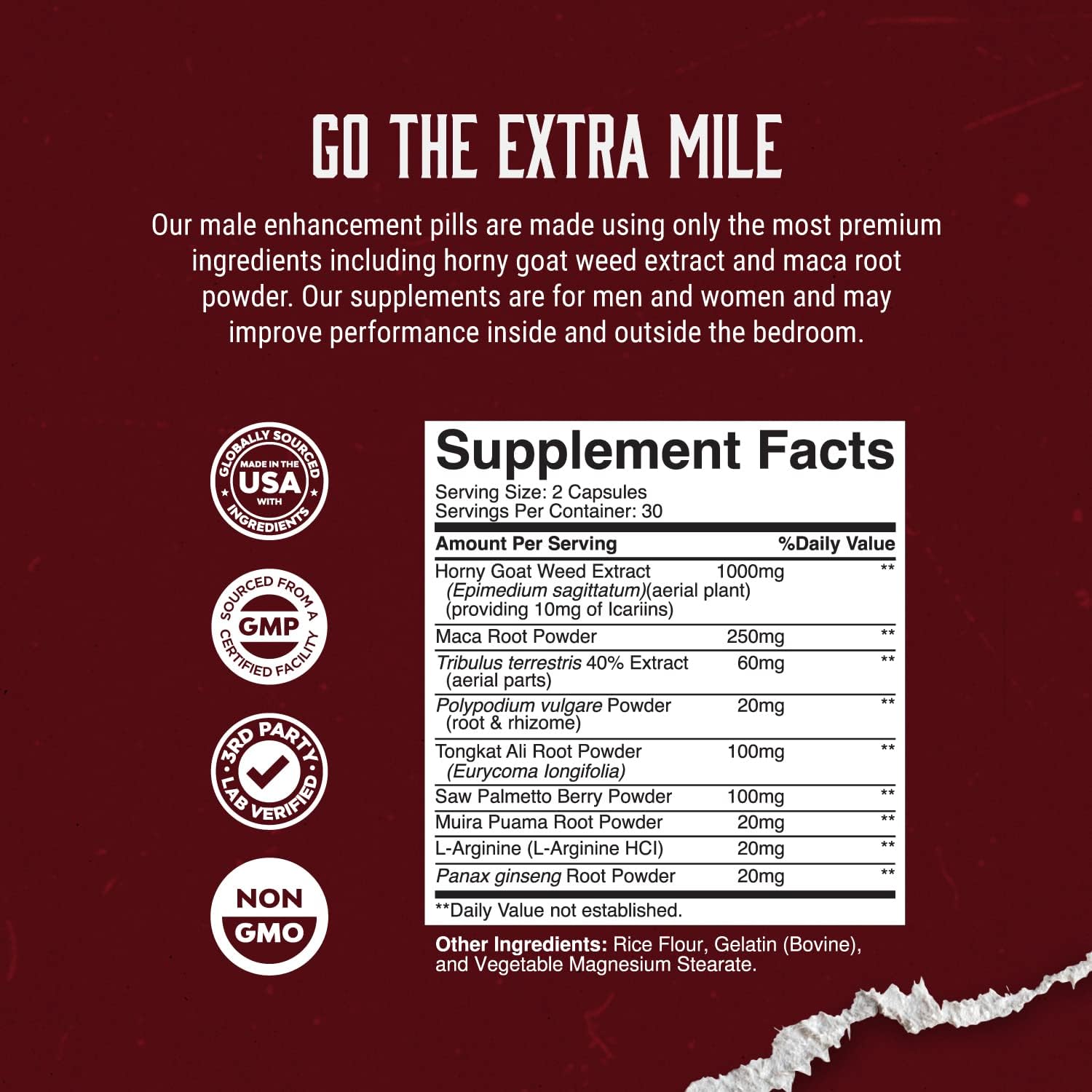 California Horny Goat Weed Herbal Extracts with Maca Root, Tribulus Terrestris, and Saw Palmetto - Energy Support for Men and Women