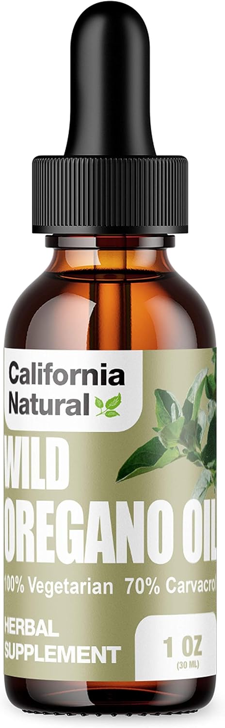 California Natural Wild Oregano Oil 1oz: Immune & Digestive Support, Gut Health, Vegetarian, 70% Carvacrol, Herbal Supplement