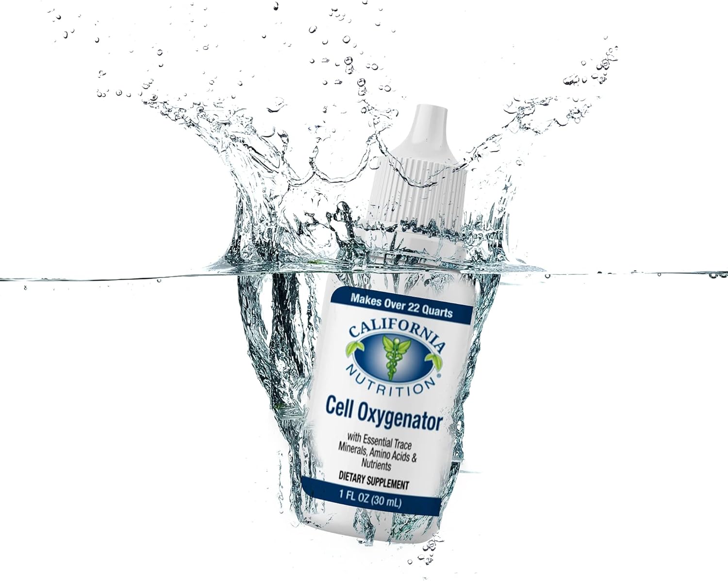 California Nutrition Cell Oxygenator Liquid Dietary Supplement, 1fl oz - Boost Immune System with Cell Food Oxygen Drops, Zinc, Trace Minerals, Amino Acids - Oxygen Boost Formula