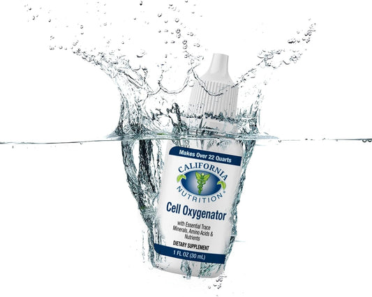 California Nutrition Cell Oxygenator Liquid Dietary Supplement, 1fl oz - Boost Immune System with Cell Food Oxygen Drops, Zinc, Trace Minerals, Amino Acids - Oxygen Boost Formula
