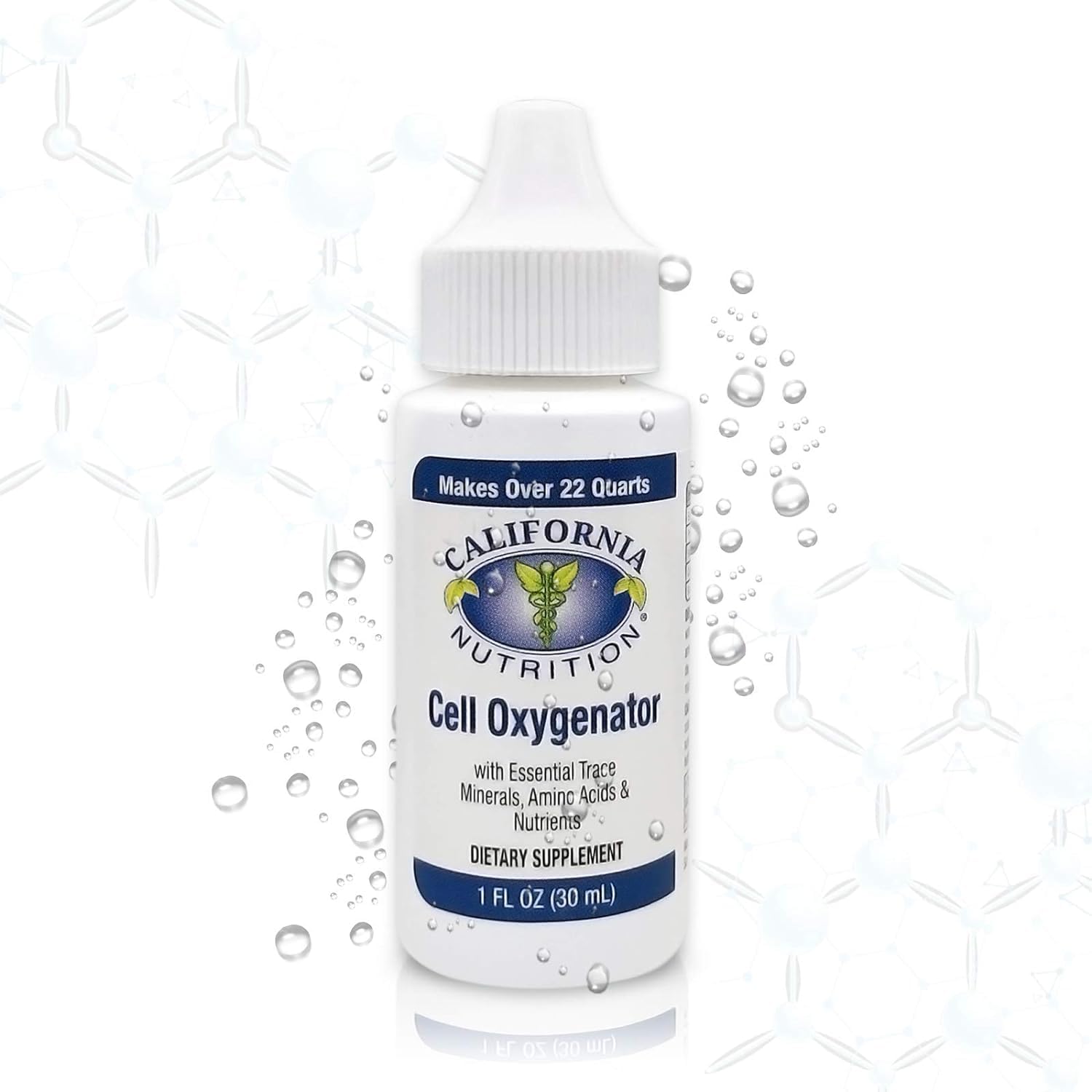 California Nutrition Cell Oxygenator Liquid Dietary Supplement, 1fl oz - Boost Immune System with Cell Food Oxygen Drops, Zinc, Trace Minerals, Amino Acids - Oxygen Boost Formula