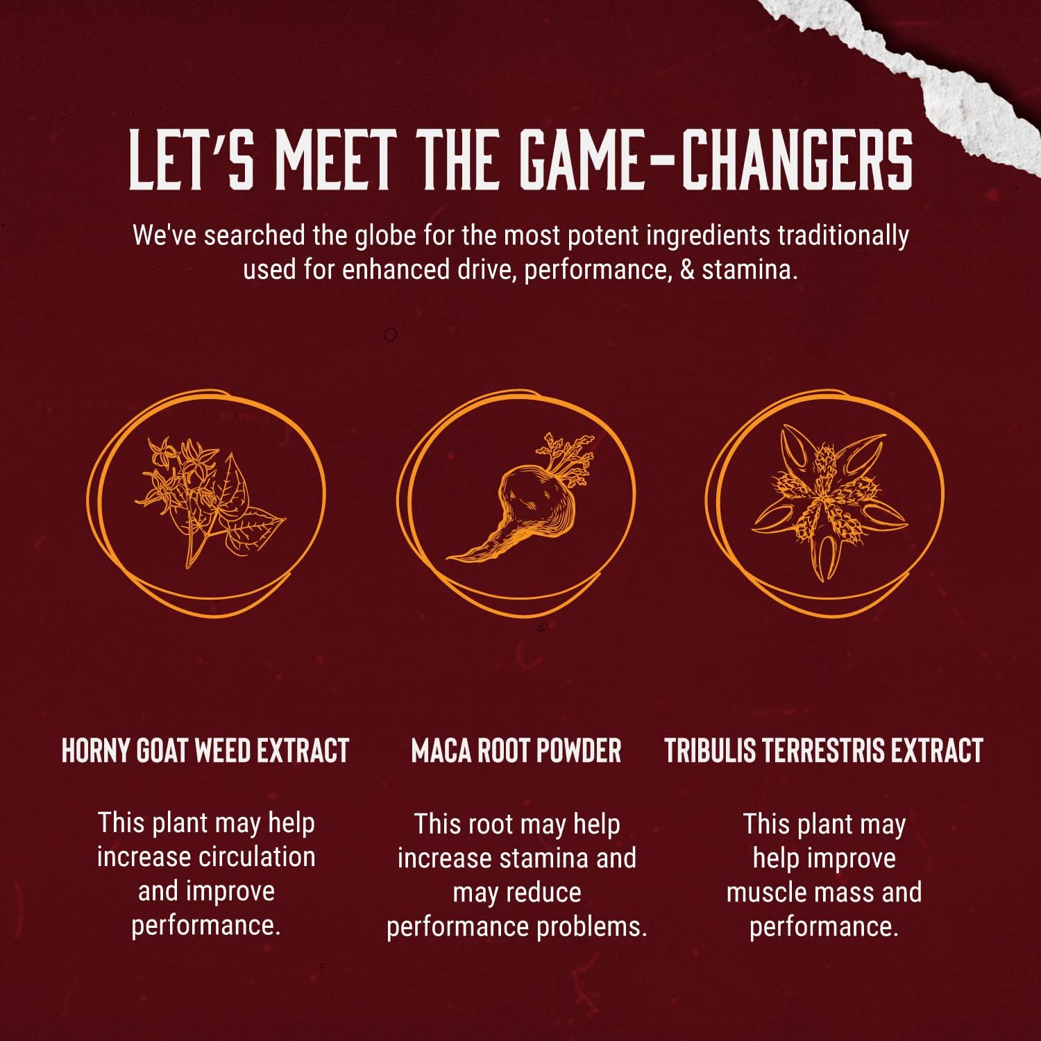 California Products Horny Goat Weed Herbal Extracts - Energy Support for Men and Women with Maca Root, Tribulus Terrestris, Saw Palmetto