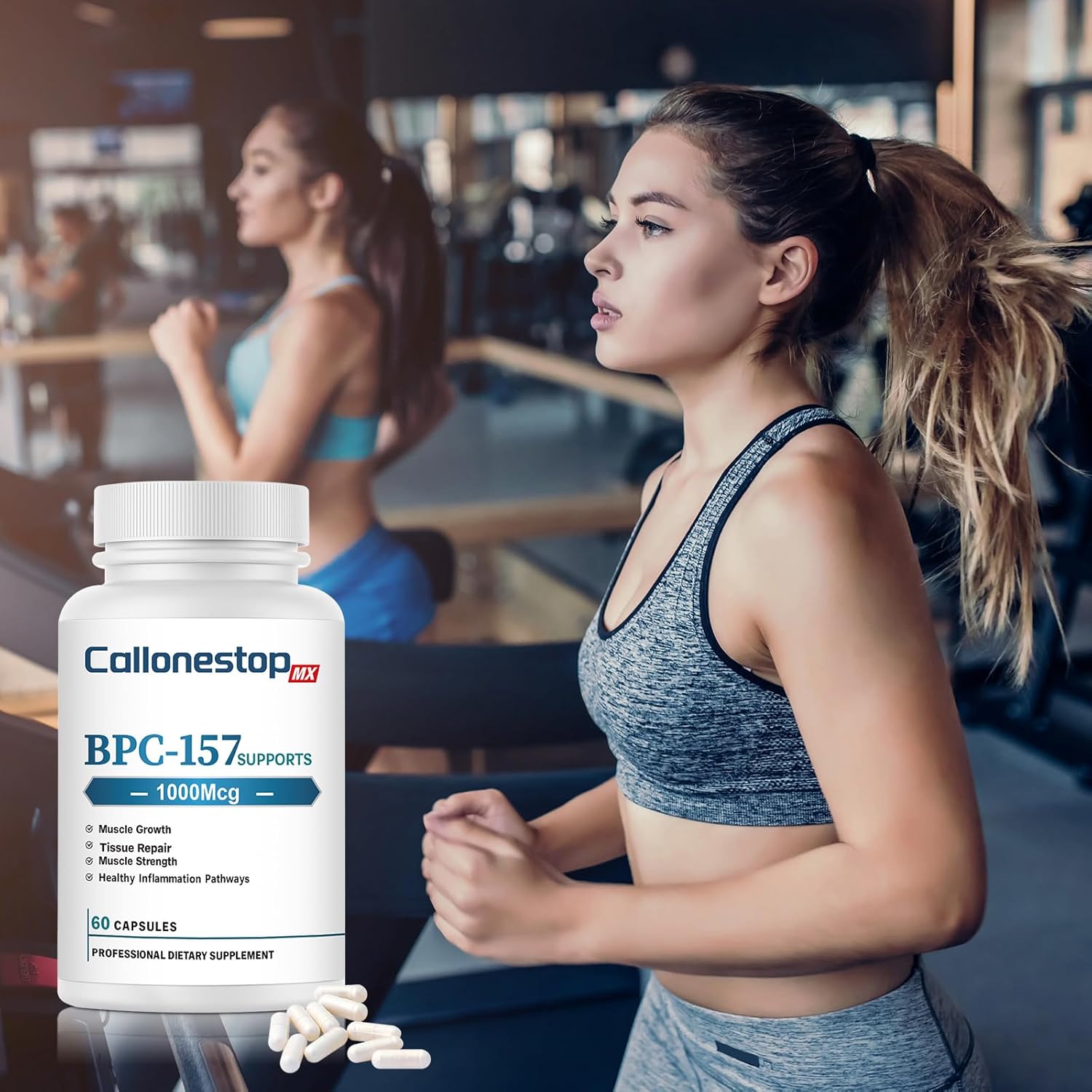 Callonestop MX BPC-157 Peptide Capsules - Muscle Growth Supplement - Gluten-Free - 60 Count