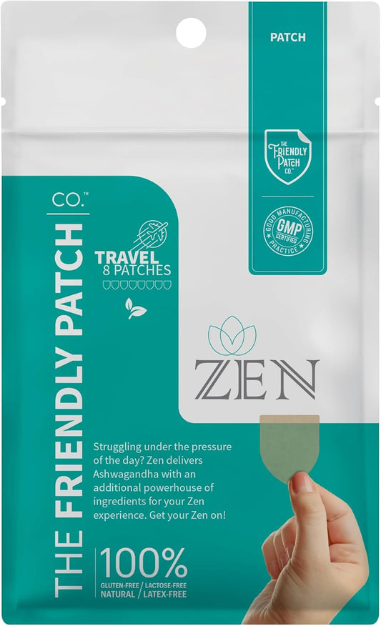 Calm Patch - Relax & Unwind with Ashwagandha, Gaba, Gotu Kola - Wellness Travel Patches by The Friendly Patch
