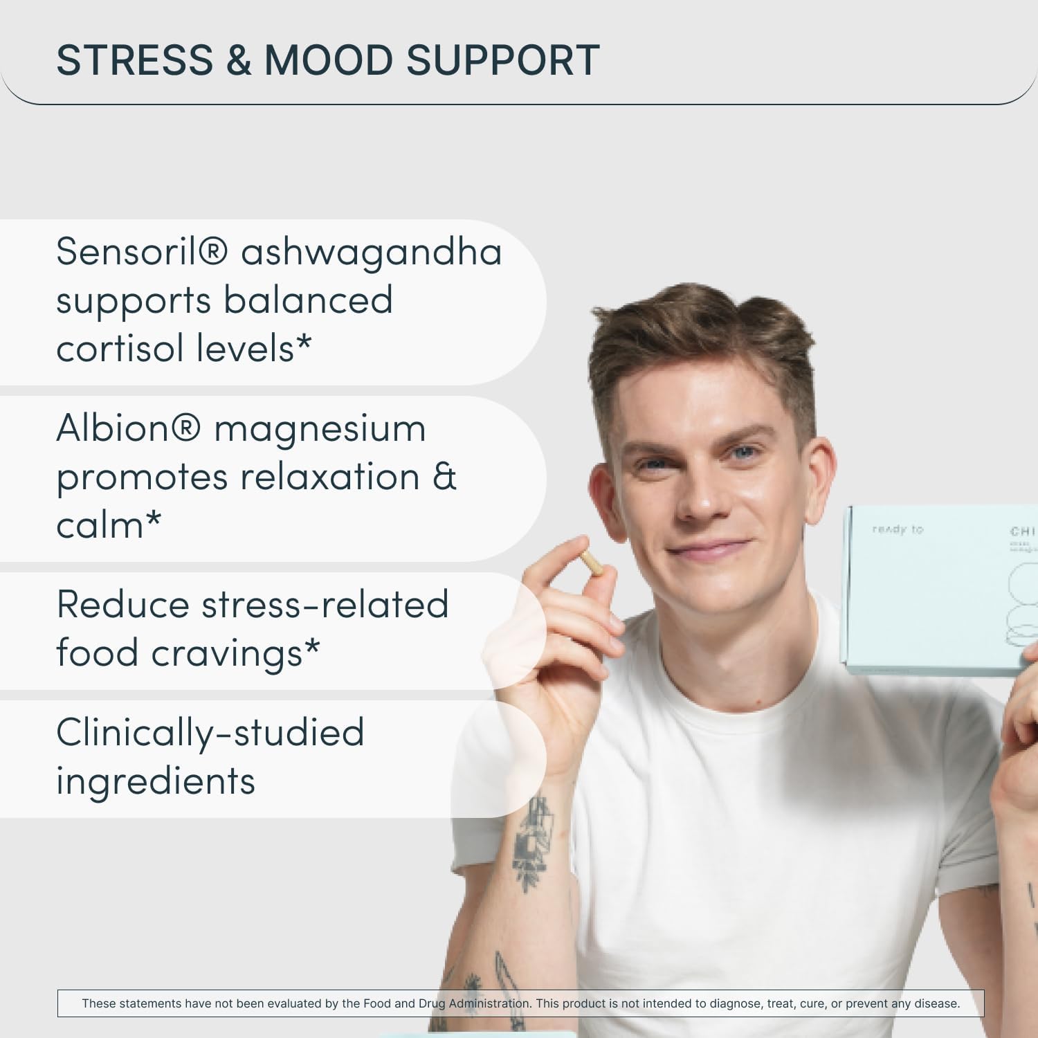 Calm & Relax Stress Relief Supplement - Cortisol Support with Magnesium, Ashwagandha, L-Theanine, B Complex - Non-GMO - 60 Capsules