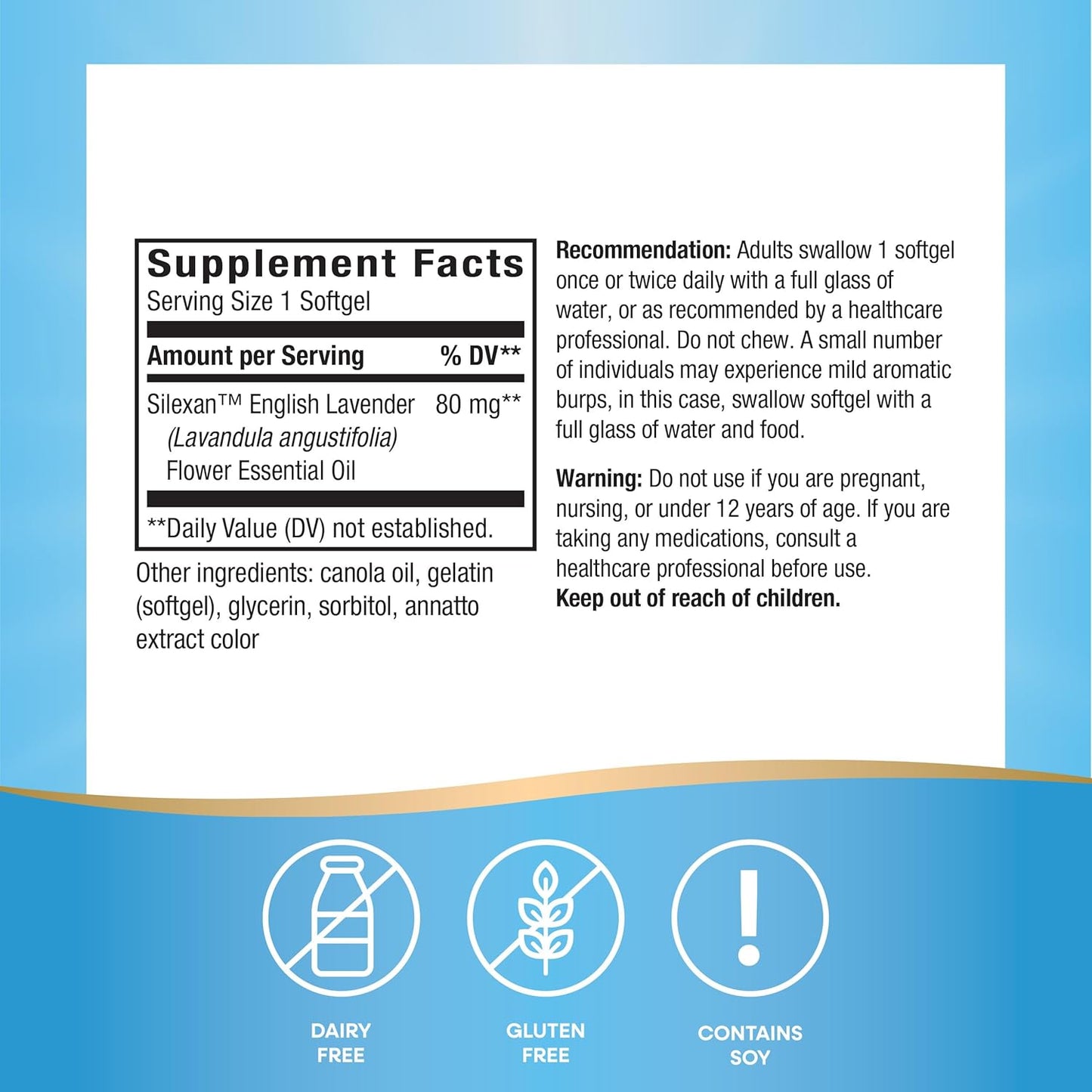 CalmAid Softgels with Silexan Lavender Oil for Stress Relief - Non-Drowsy Formula, 30 Count