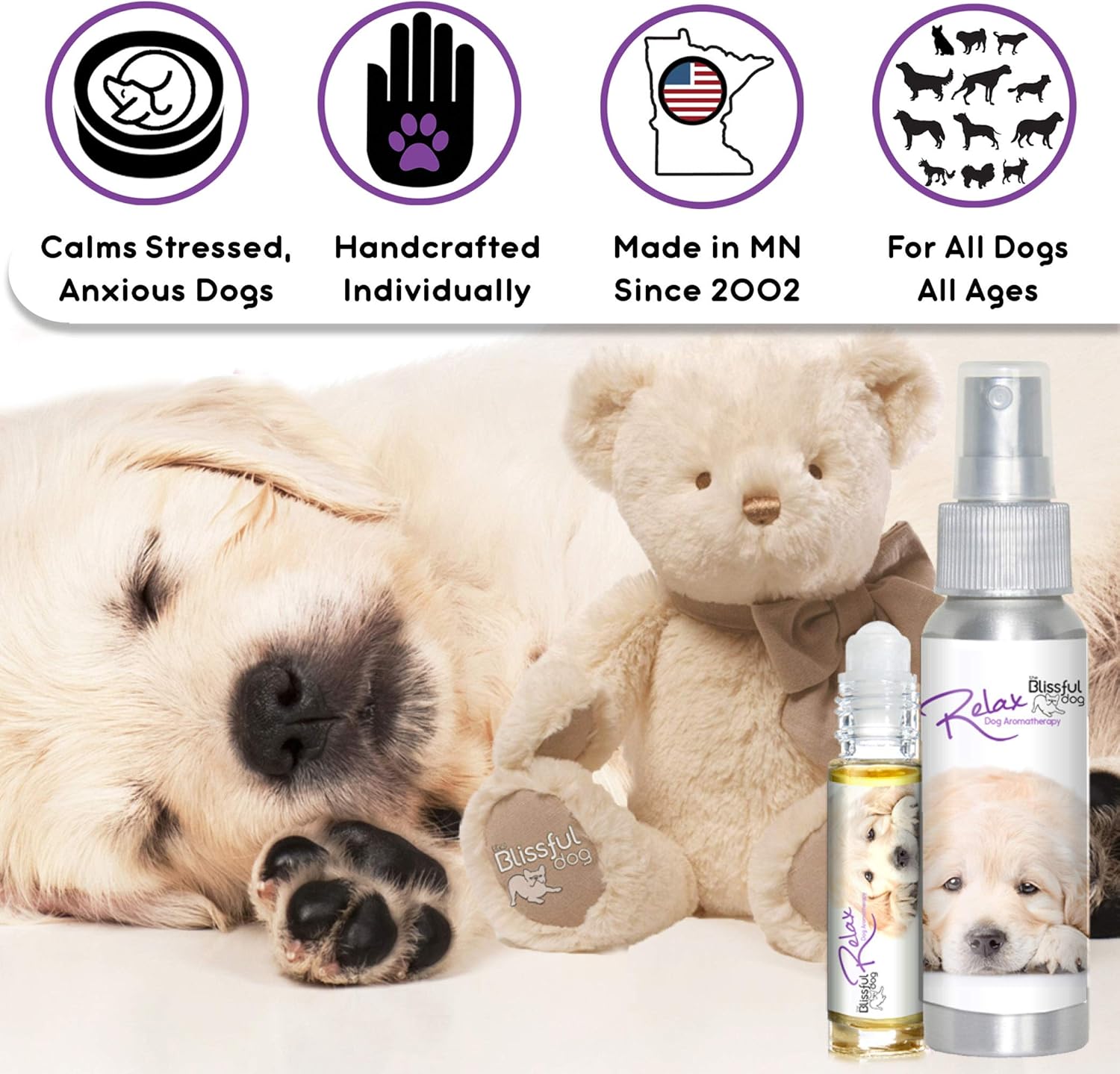 Calming Aromatherapy Spray for Golden Retrievers to Ease Anxiety and Relaxation