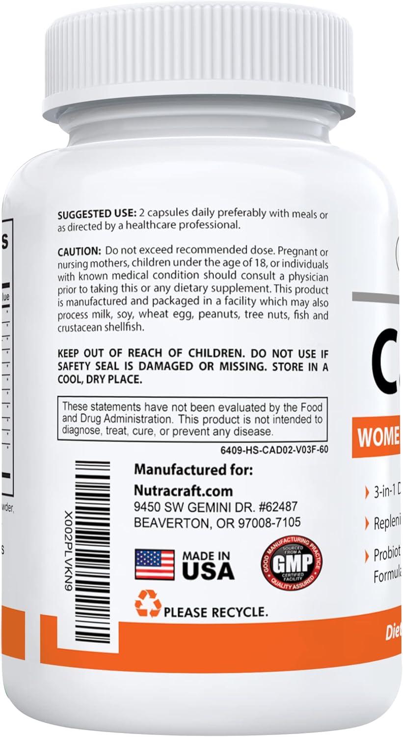 Candicel Intestinal Flora Supplement with Caprylic Acid, Oregano, Wormwood, Black Walnut & Probiotics - 60 Capsules