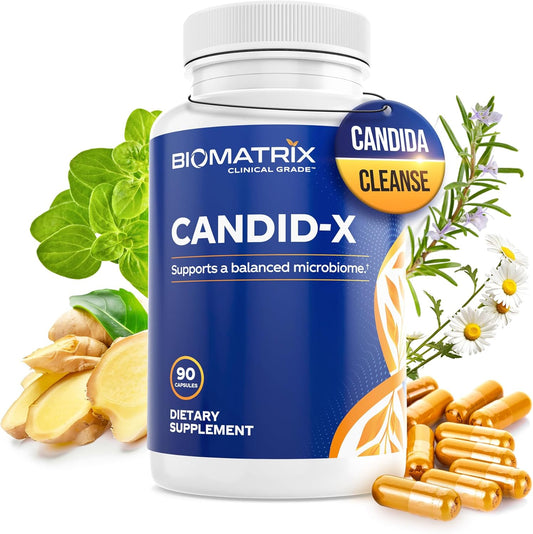 Candid-X Gut Cleanse Capsules with Berberine, Oregano, Chamomile, Ginger - Digestive Supplement for Men and Women - 90 Count