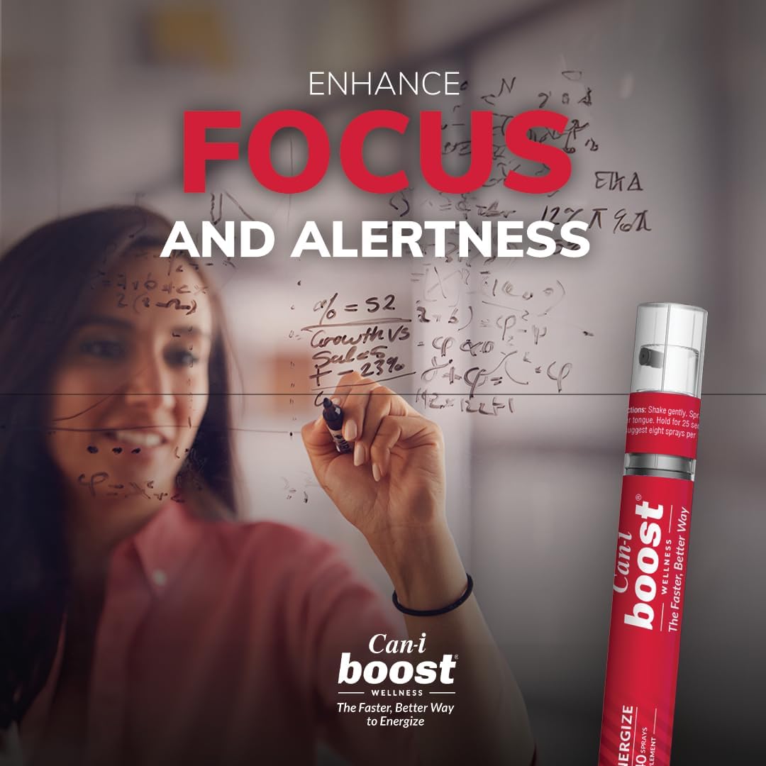Cani Brands Fast-Acting Oral Spray for Focus and Energy - Stay Awake Supplement (2 Pack, 60 Servings)