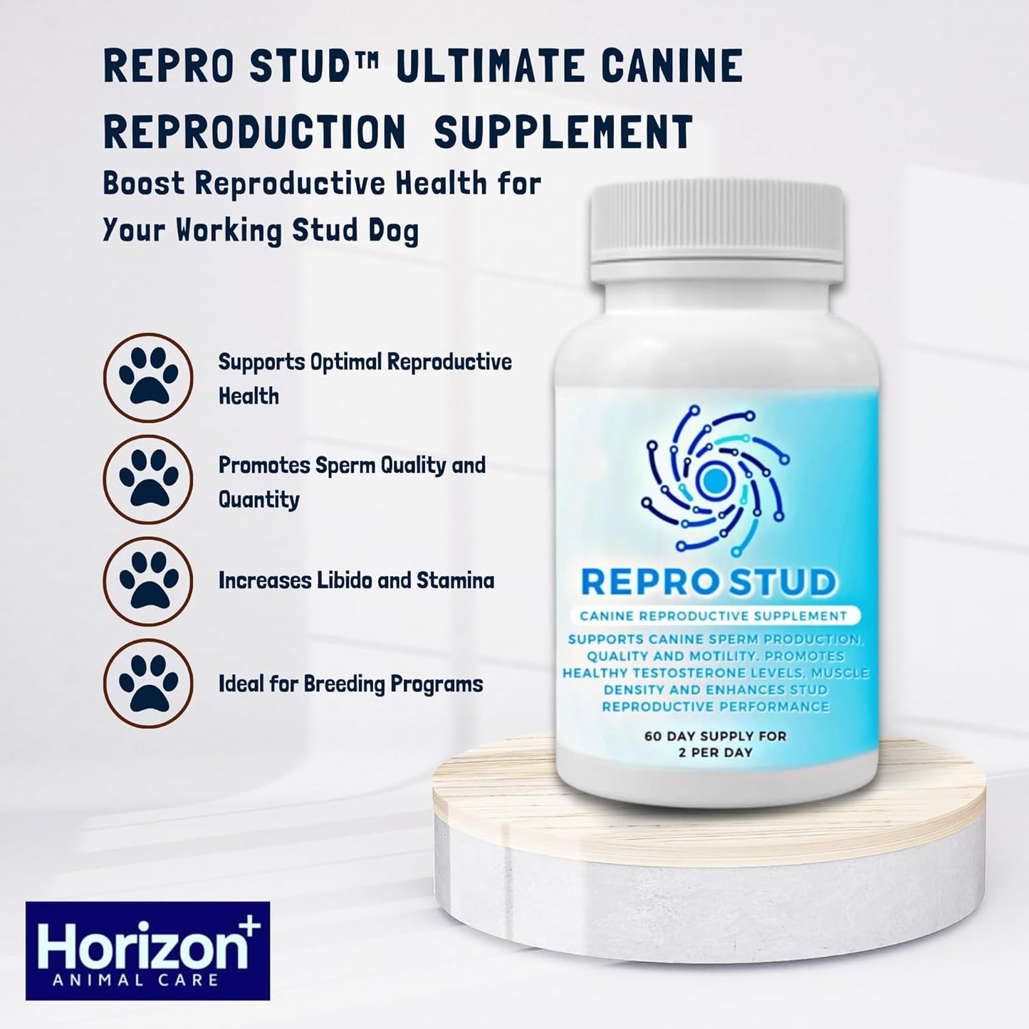 Canine Reproductive Health Supplement for Stud Dogs - Boosts Breeding Performance, Energy & Testosterone - 60-Day Supply by Breeder’s Pride