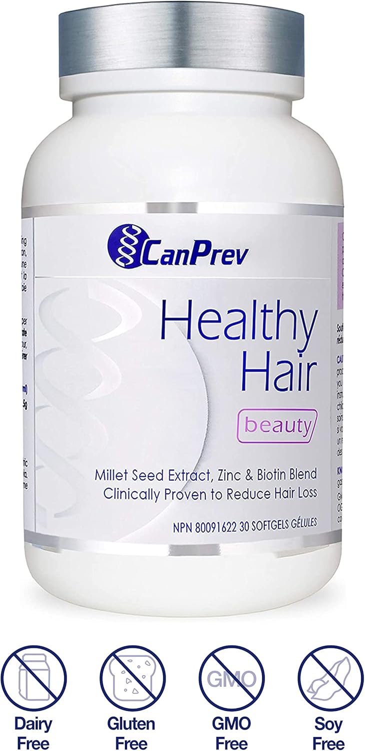CanPrev Healthy Hair Beauty Softgels - Supports Hair Health, Reduces Dandruff, and Promotes Scalp Health - Boosts Hair Growth and Connective Tissue Formation