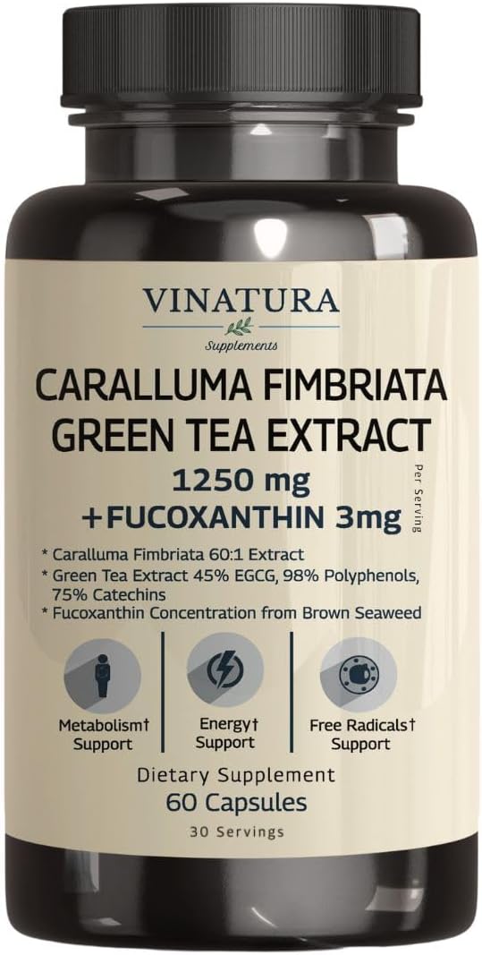 Caralluma Fimbriata & EGCG Immune Support Supplement - 1250mg Per Serving - Made in USA - 60 Capsules