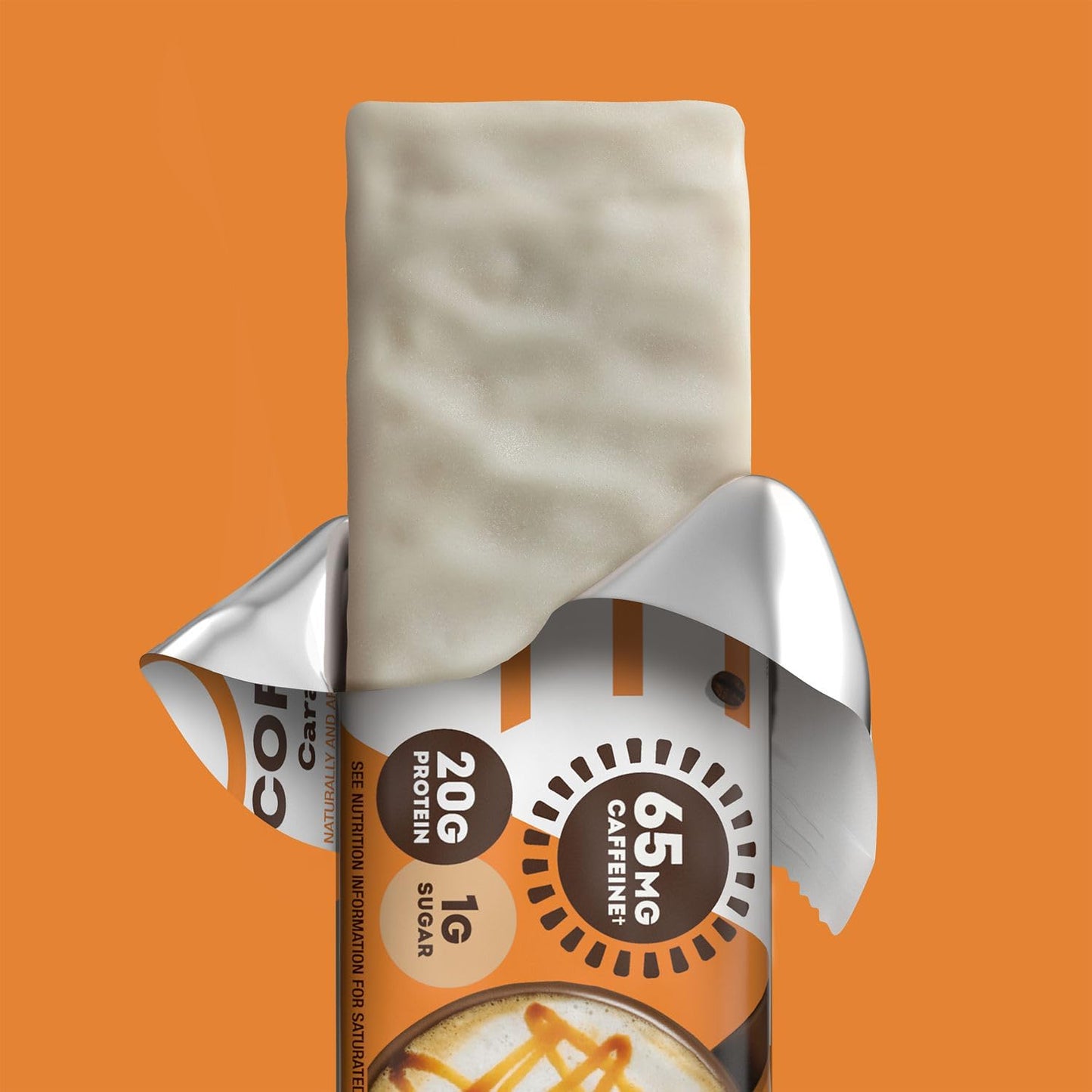 Caramel Macchiato Coffee Shop Protein Bars with Caffeine - Gluten Free, 20g Protein, Low Sugar, Guilt-Free Snack - 12 Count