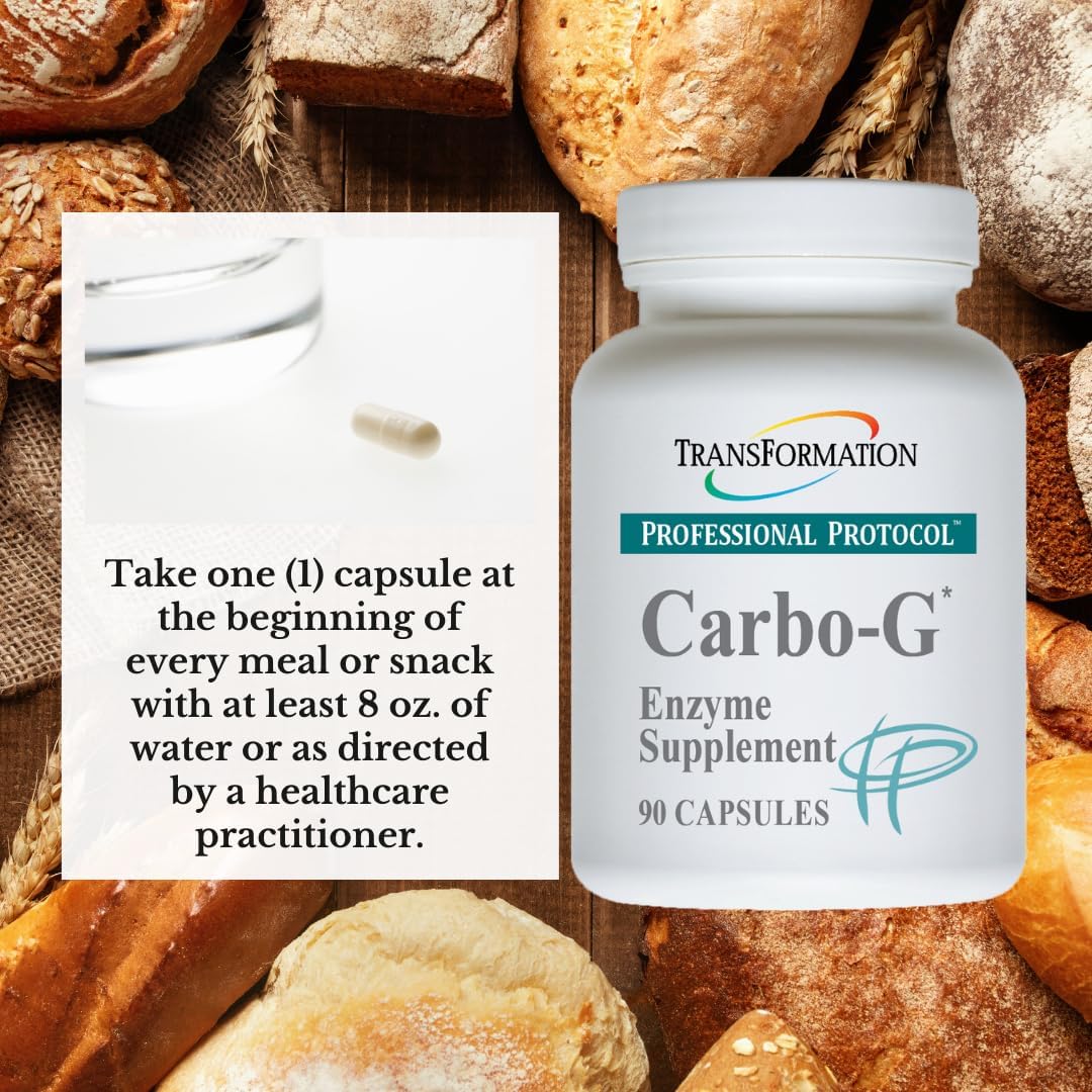 Carbo-G High Potency Enzyme Blend Supplement for Carbohydrate Breakdown and Nutrient Absorption, 90 Capsules