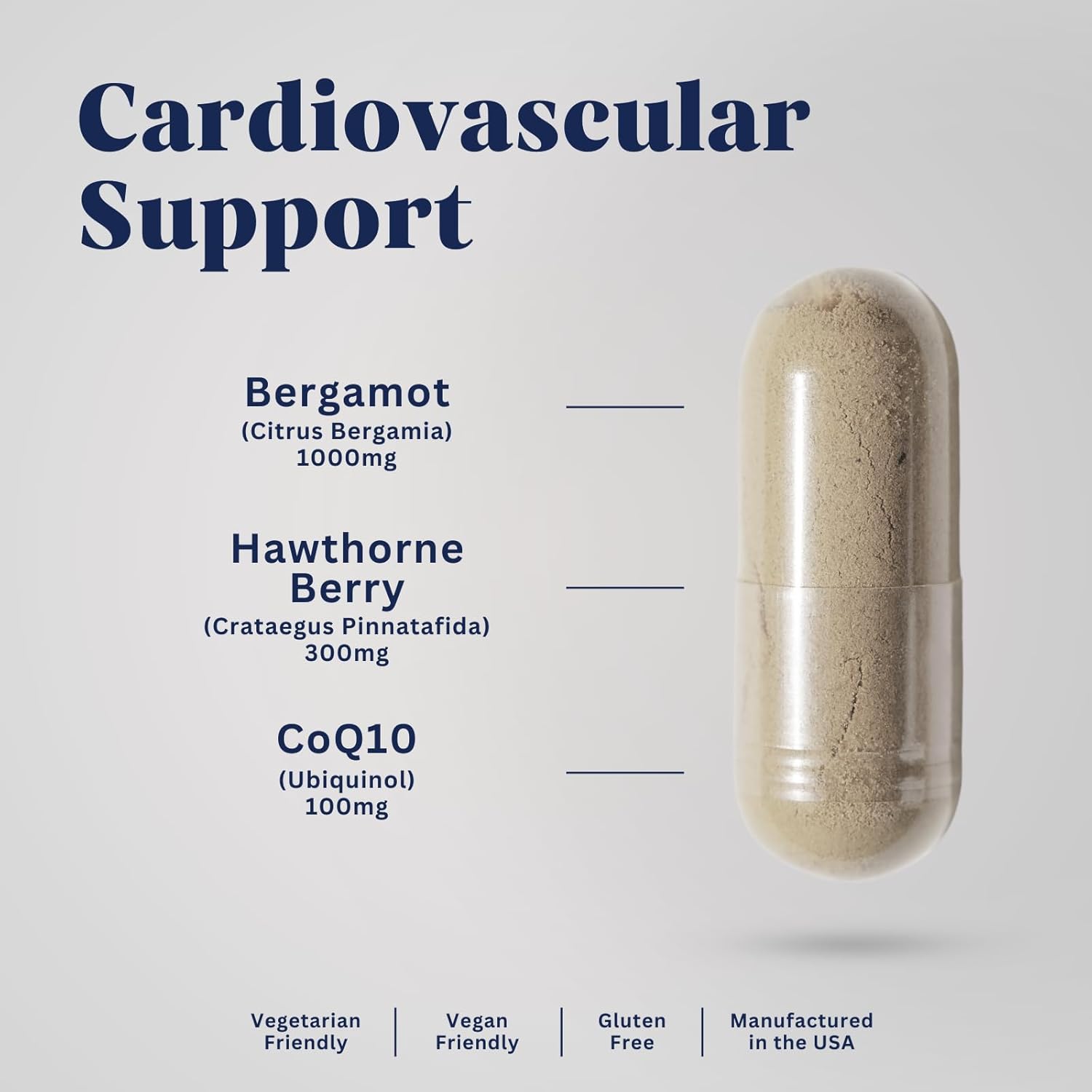 Cardialis Heart Health Supplement with Bergamot, Hawthorn Berry, CoQ10 | Promotes Healthy Blood Circulation & Antioxidant Support | 30 Capsules