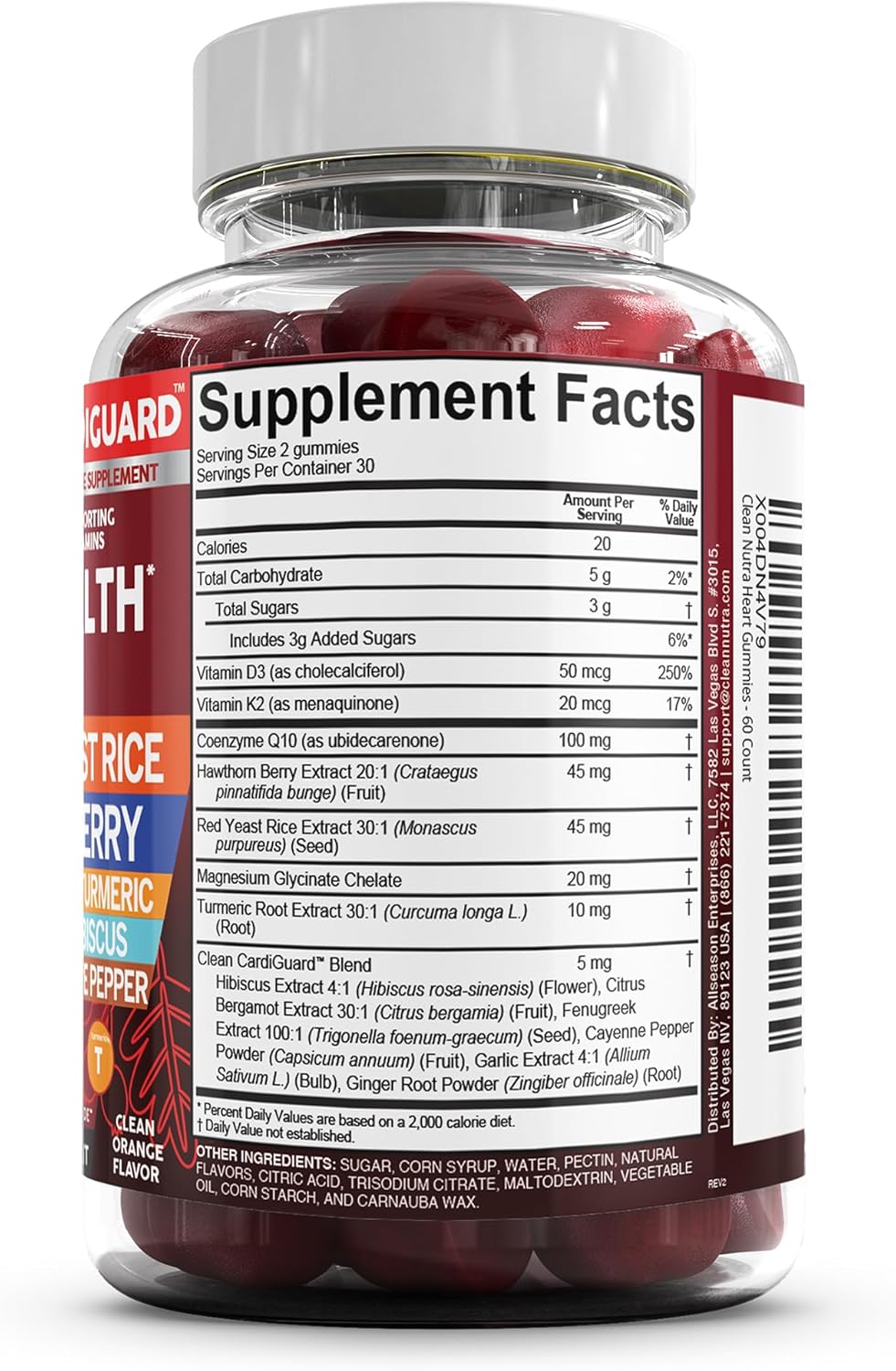 CardiGuard CoQ10 Gummies with Red Yeast Rice and Herbal Ingredients for Heart Health