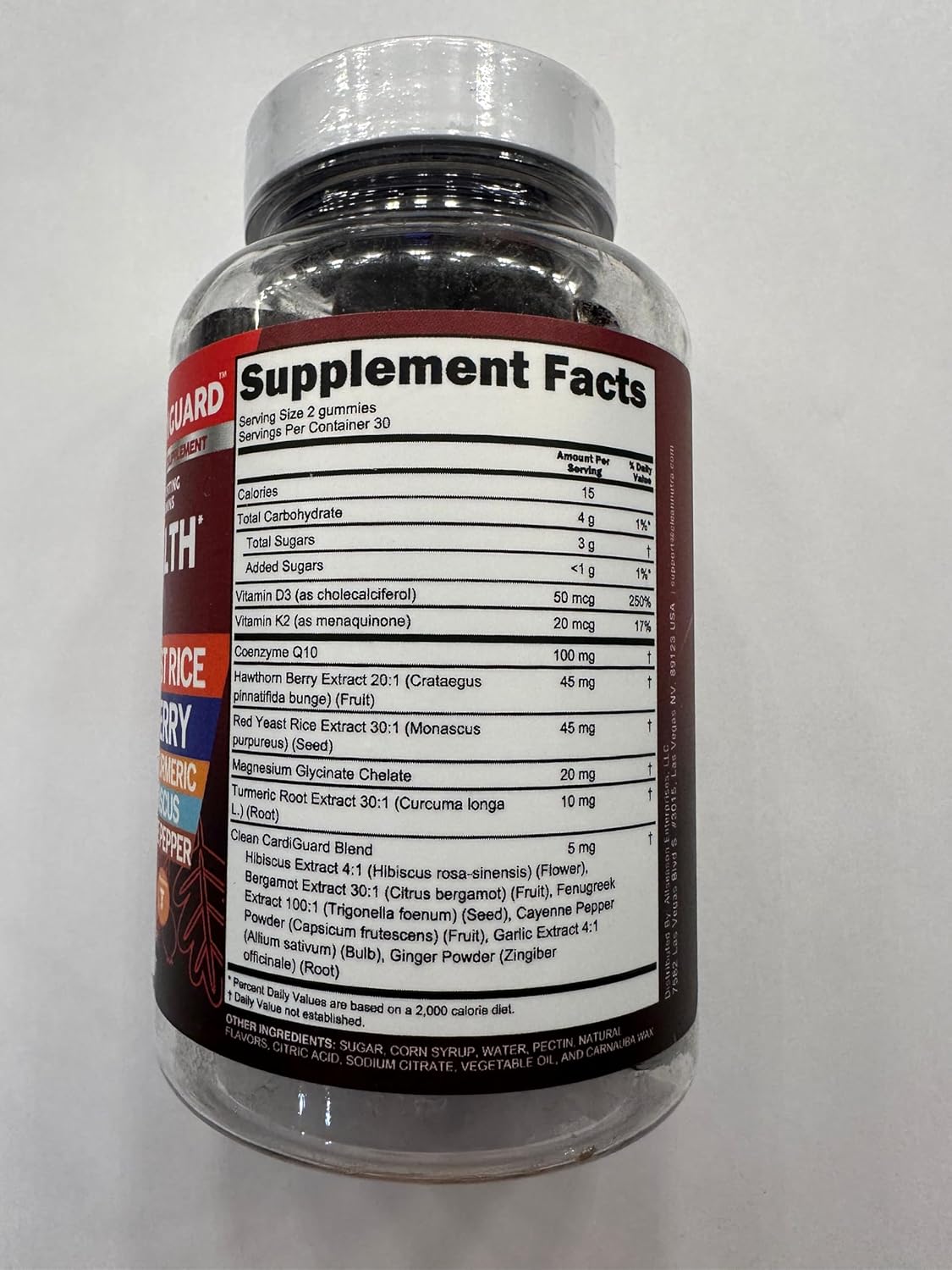 CardiGuard CoQ10 Gummies with Red Yeast Rice and Herbal Ingredients for Heart Health