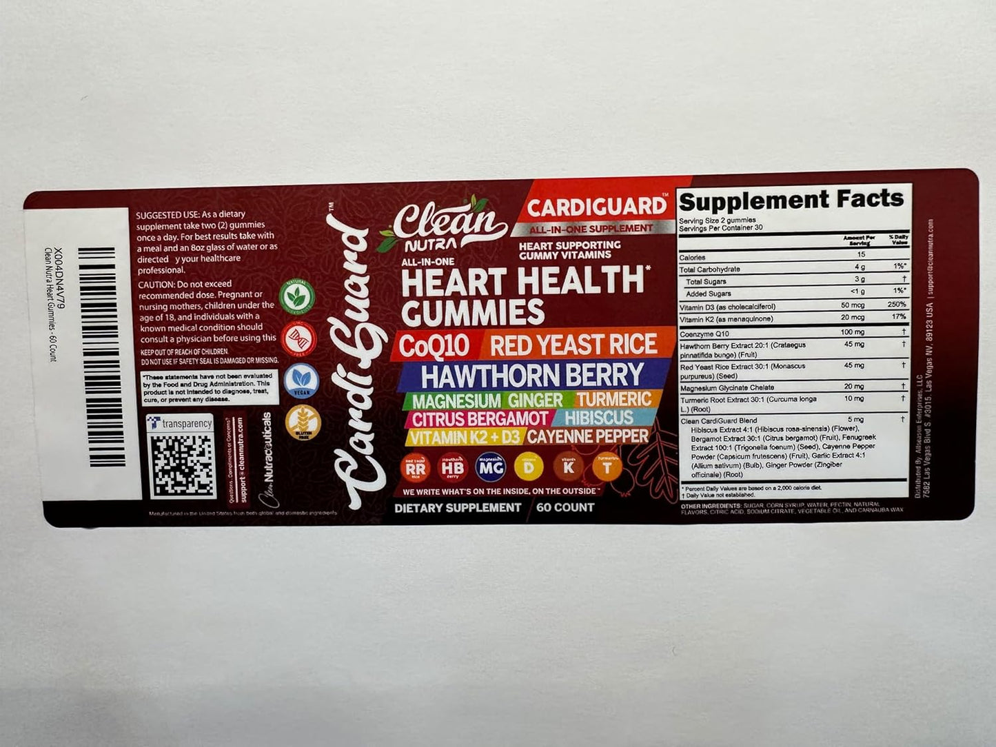 CardiGuard CoQ10 Gummies with Red Yeast Rice and Herbal Ingredients for Heart Health