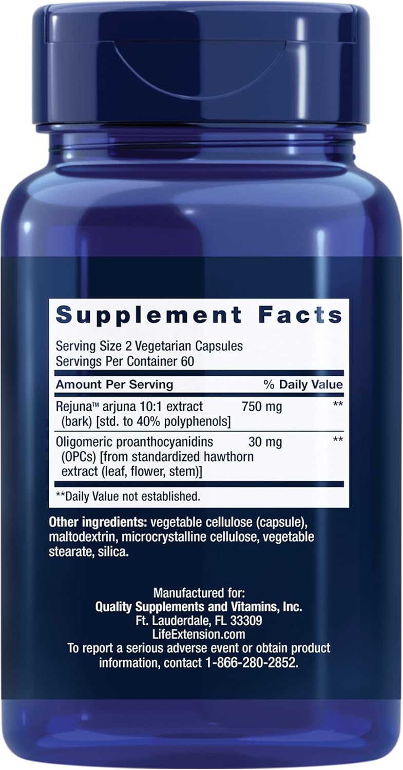 Cardio Peak Heart Health Support Supplement with Hawthorn & Arjuna Extracts - Gluten Free, Non-GMO, Vegetarian - 120 Capsules, Twice Daily