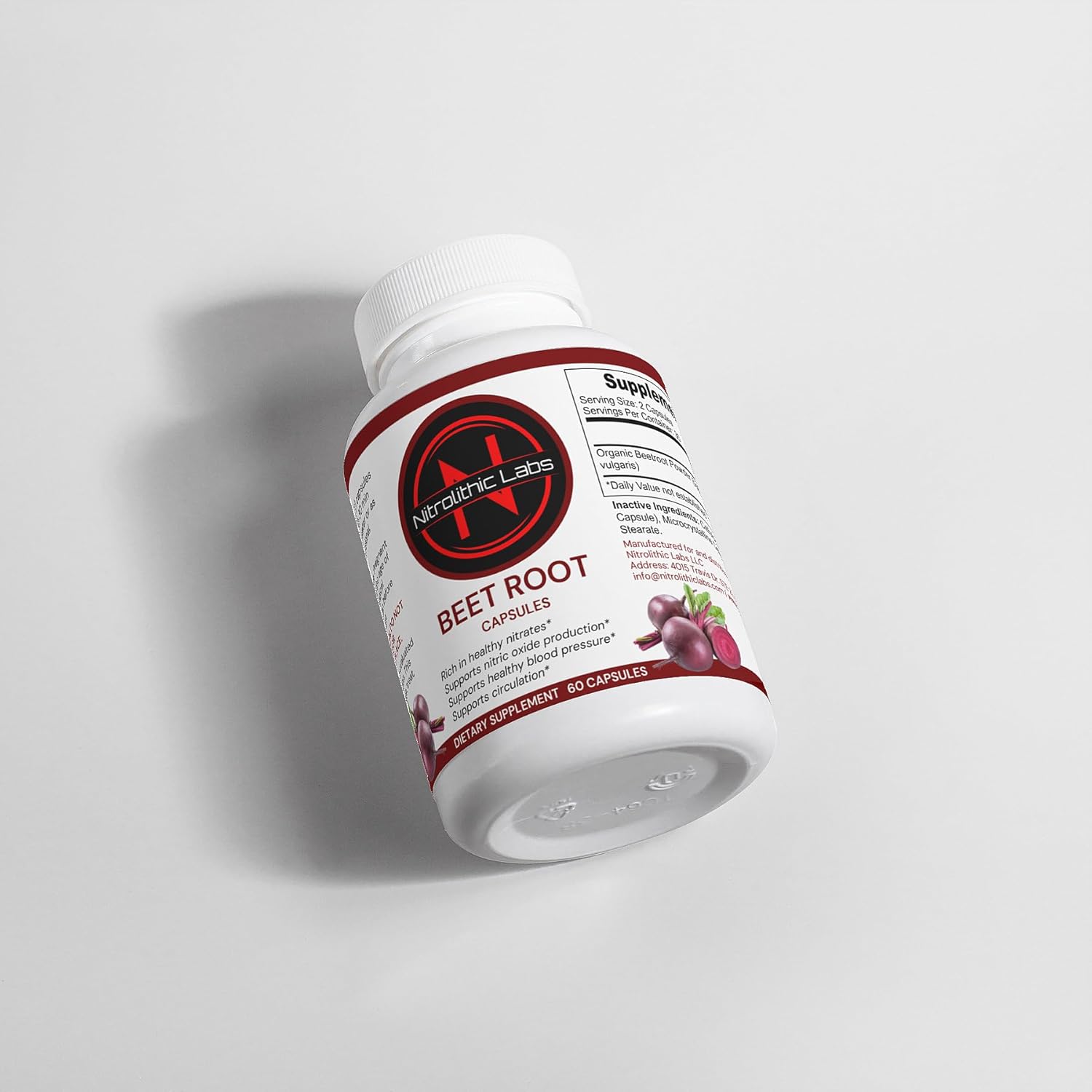 Cardiovascular Support and Energy Boost Beet Root Capsules - Performance Enhancer Supplement - Vegetarian and Gluten Free - 60 Capsules