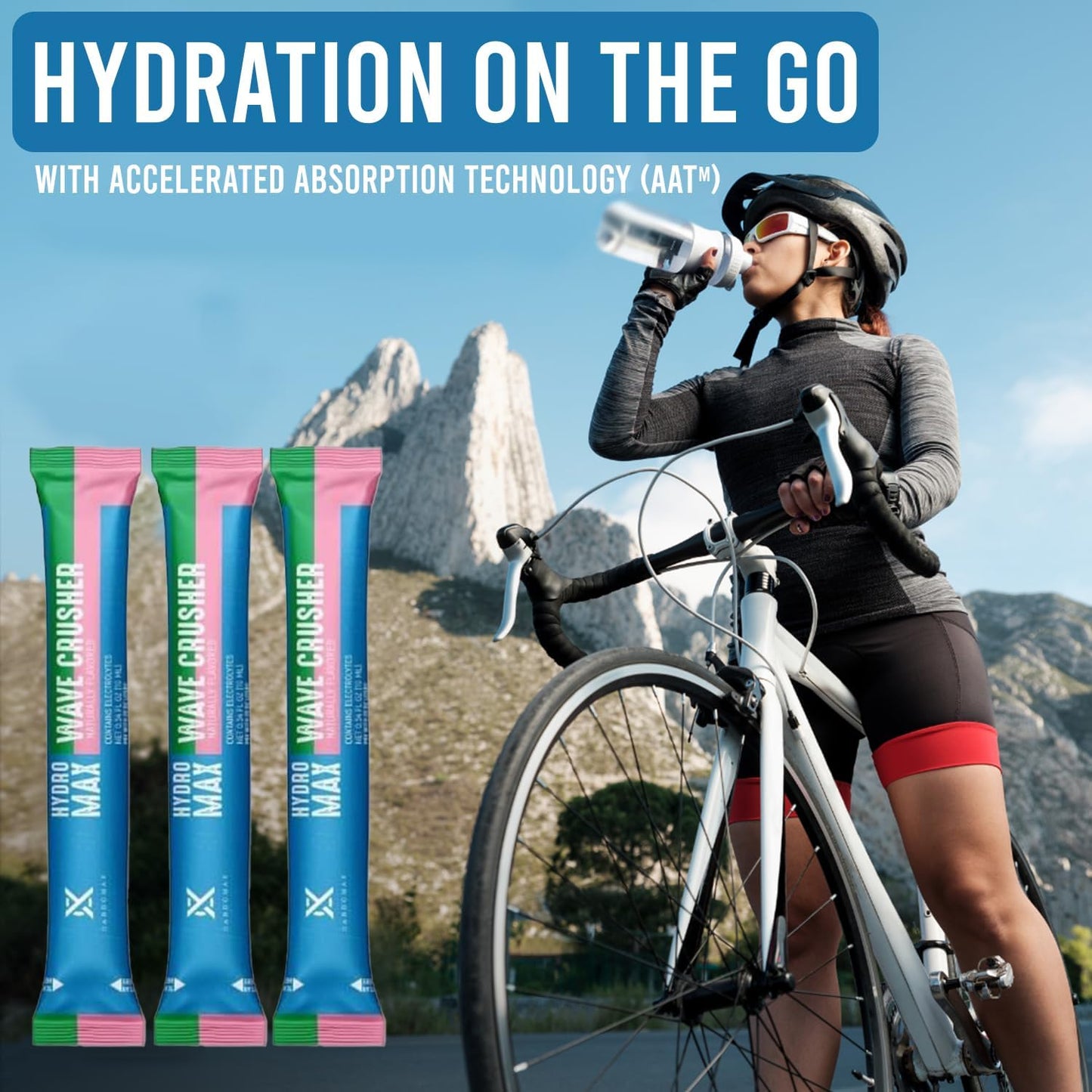 CardoMax Hydromax Wavecrusher Flavor Drink Mix - Watermelon & Passion Fruit, 15 Liquid Electrolyte Packets for Rapid Rehydration, Zero Sugar & Keto/Vegan-Friendly