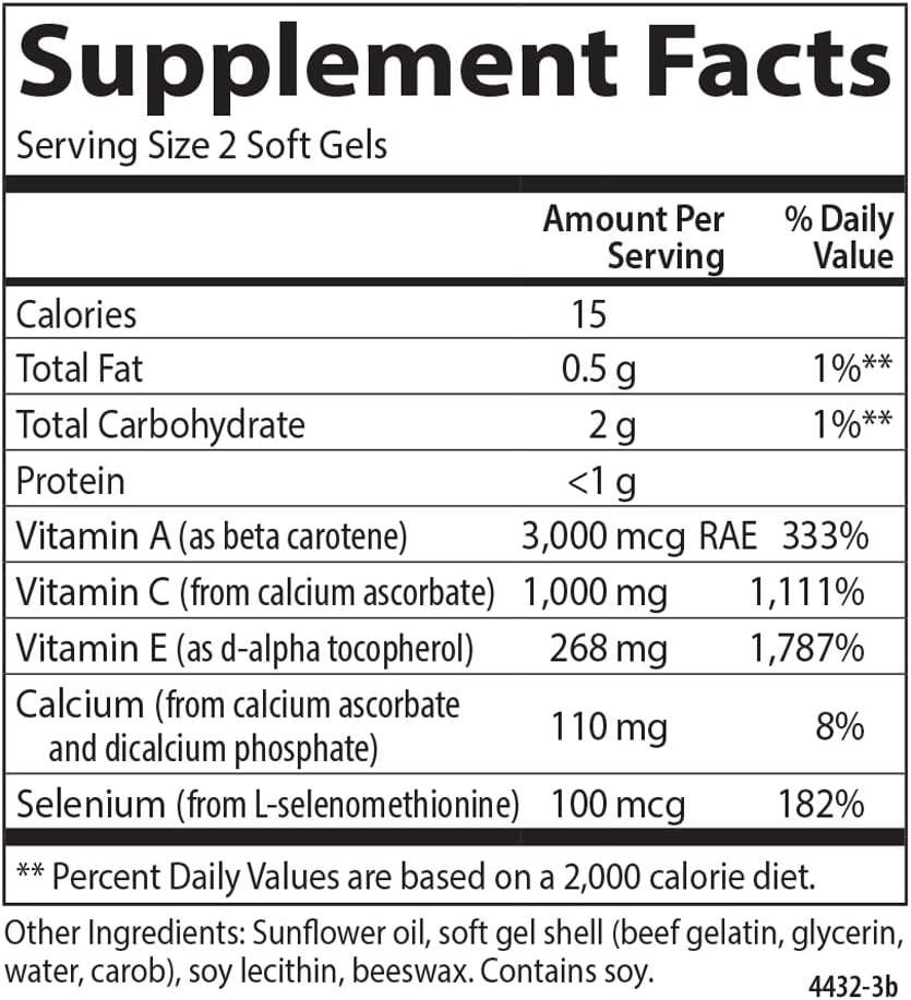 Carlson ACES Softgels: Vitamins A, C, E + Selenium for Cellular Health & Immune Support