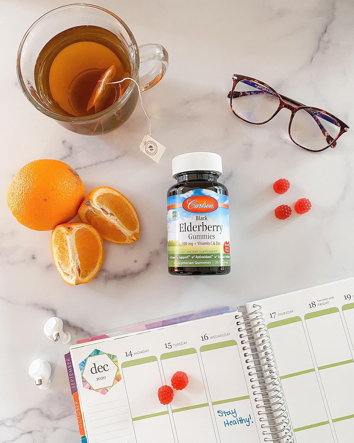 Carlson Black Elderberry Gummies with Vitamin C and Zinc for Immune Support - 120 Gummies