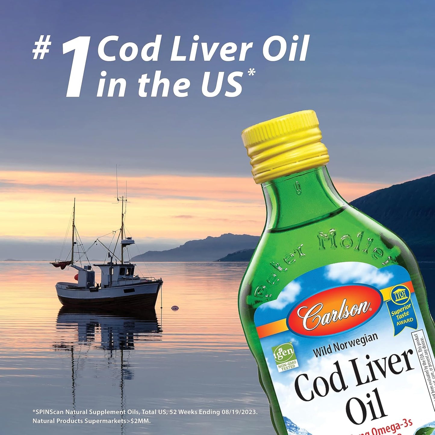 Carlson Cod Liver Oil Gems - Low Vitamin A, 230 mg Omega-3s, Norwegian, Wild Caught, Sustainably Sourced - 300 Softgels