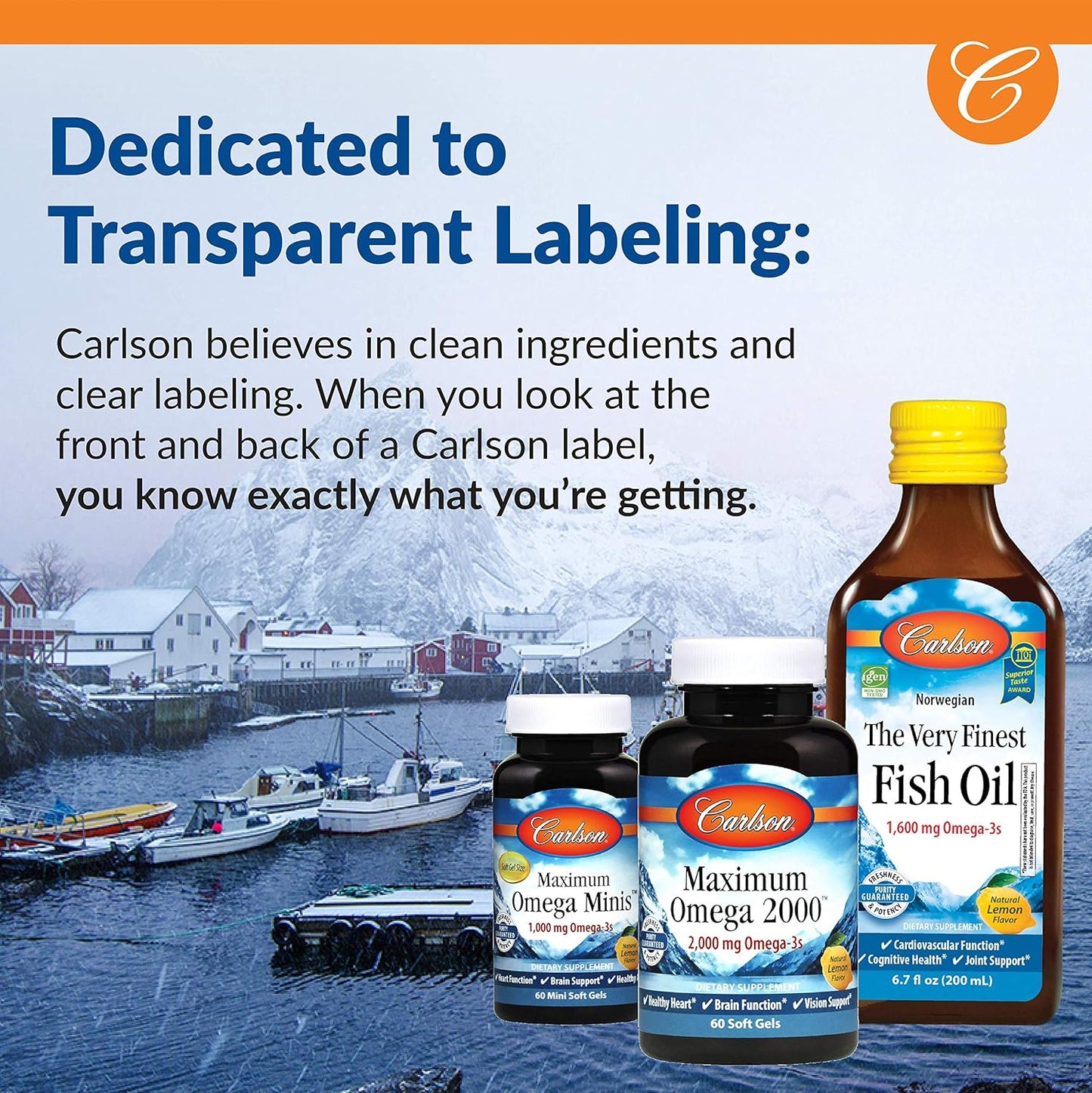 Carlson Cod Liver Oil Gems - Low Vitamin A, 230 mg Omega-3s, Norwegian, Wild Caught, Sustainably Sourced - 300 Softgels