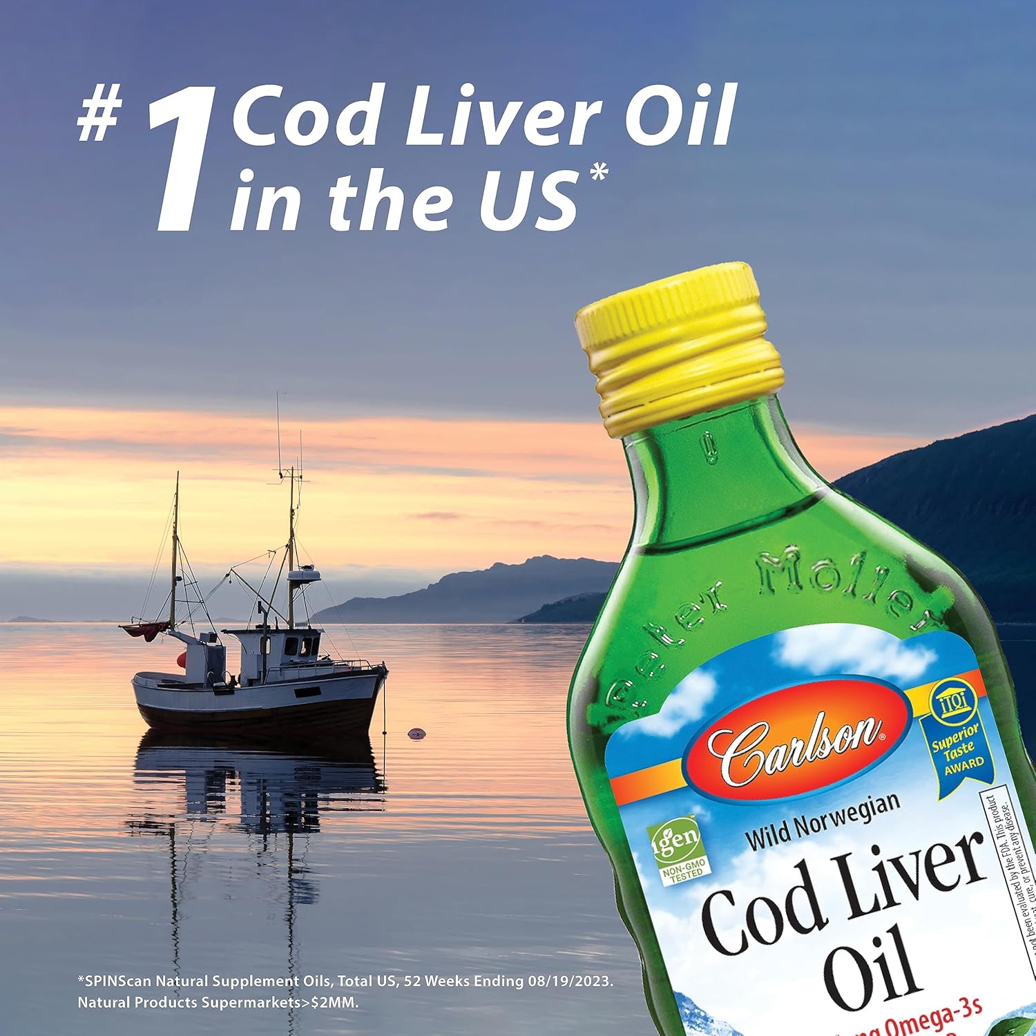 Carlson Cod Liver Oil Gems: 460mg Omega-3s, Vitamins A & D3, Wild Caught Norwegian Arctic Cod, Nordic Fish Oil Softgels