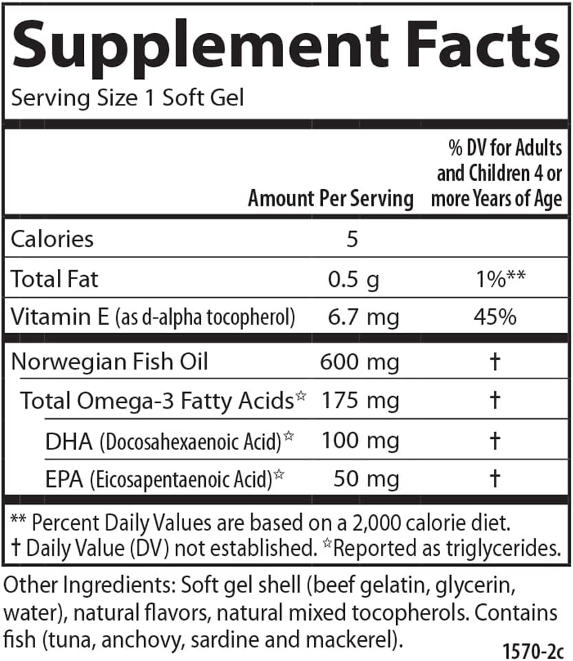 Carlson Kid's Chewable DHA Softgels - 100 mg DHA for Brain & Vision, Growth & Development - Orange Flavor - 60 Count