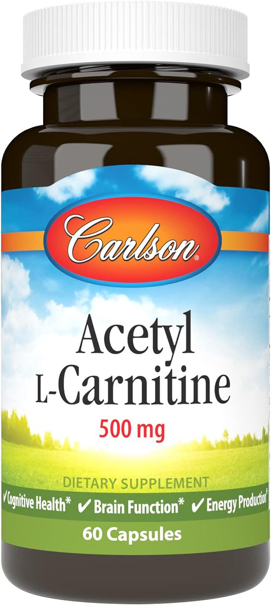 Carlson Labs Acetyl L-Carnitine Capsules - 500mg, 60 Count Bottle