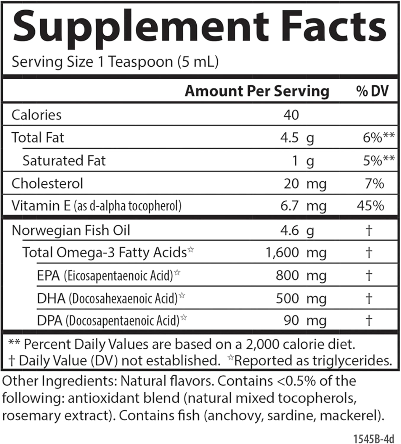 Carlson Labs Lemon-flavored Fish Oil Supplement, 16.9 oz Bottle